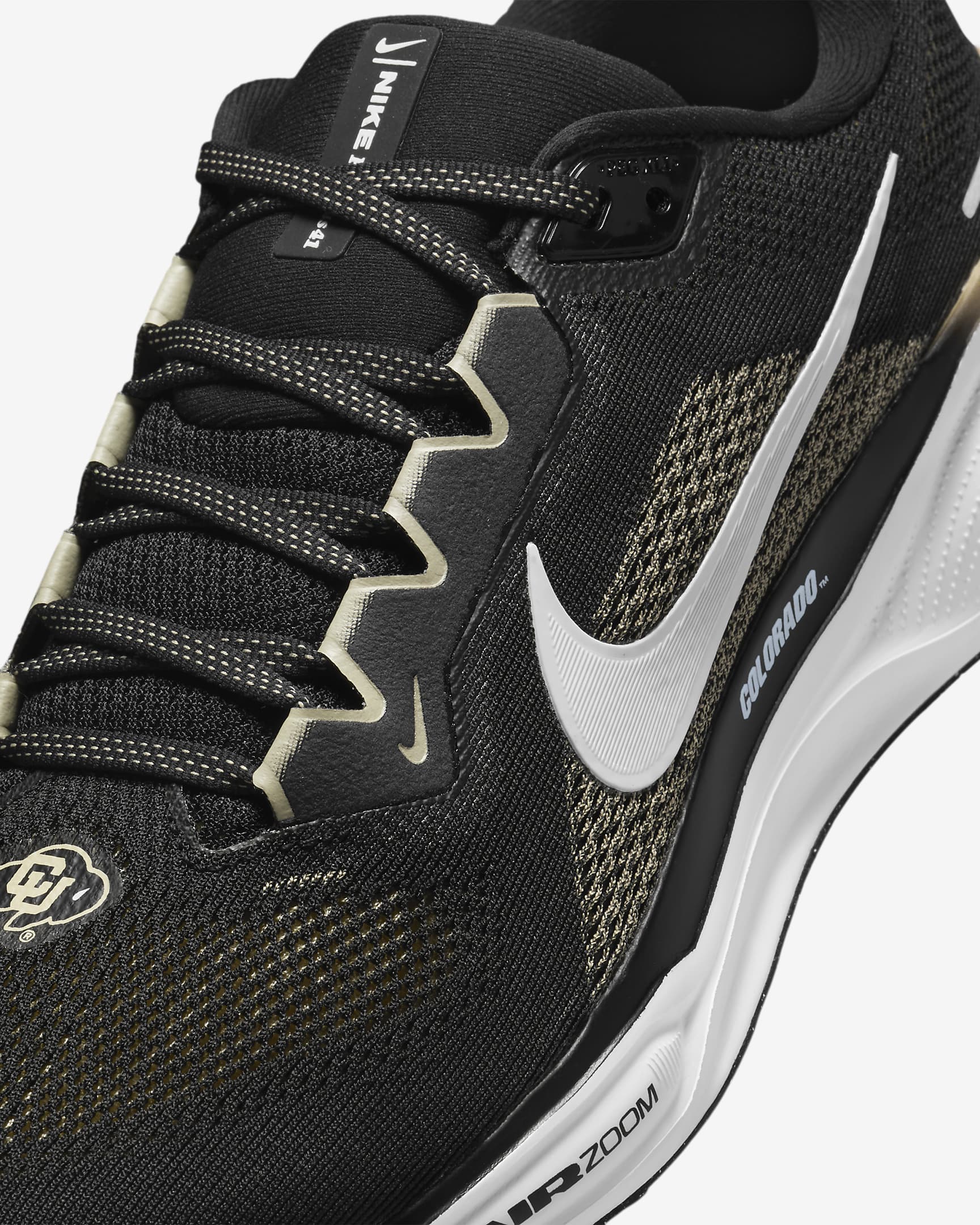 Colorado Pegasus 41 Men's Nike College Road Running Shoes - Black/White/Team Gold/White