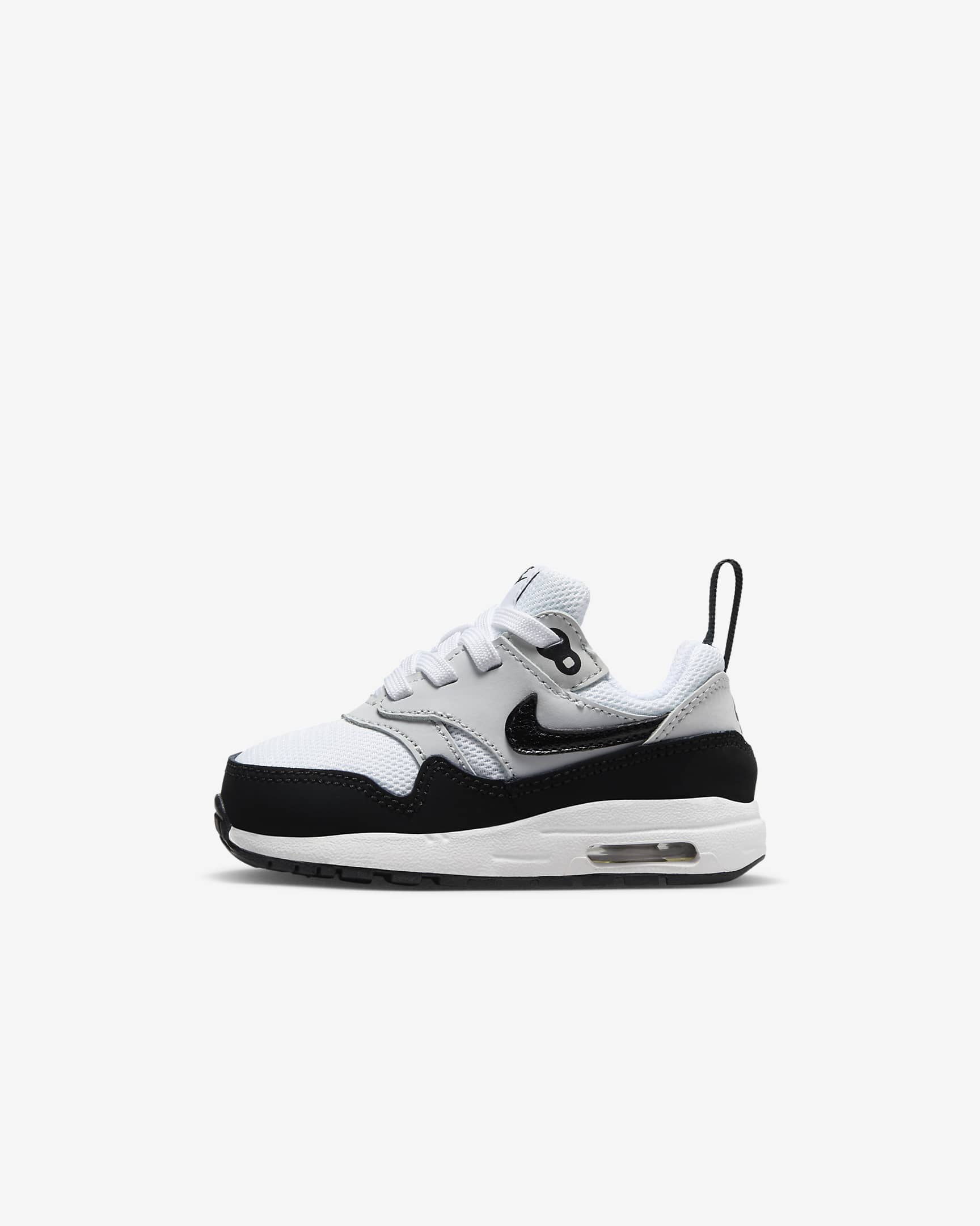 Air Max 1 EasyOn Schuh für Babys und Kleinkinder - Weiß/Pure Platinum/Schwarz