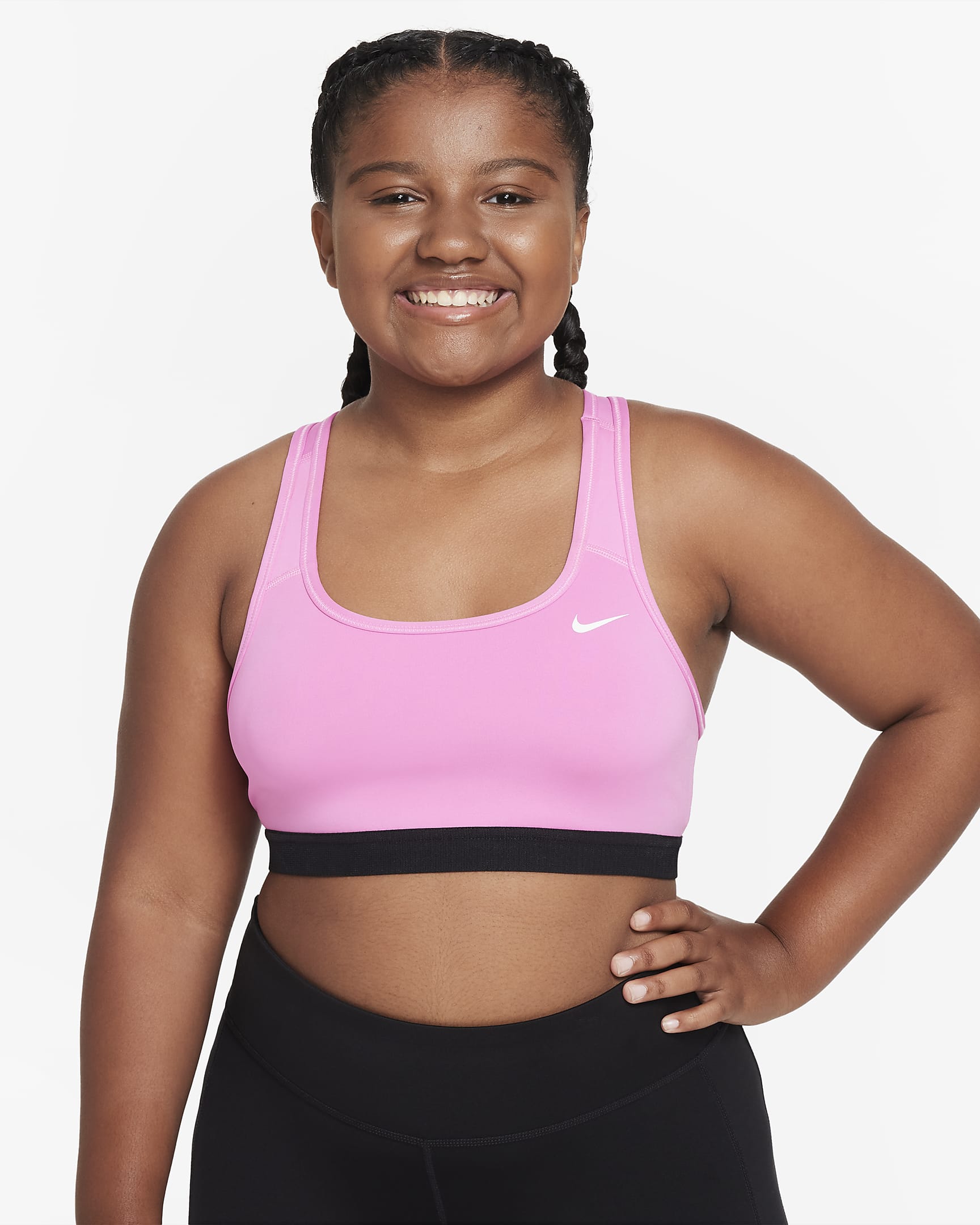 Nike Swoosh Big Kids' (Girls') Sports Bra (Extended Size).