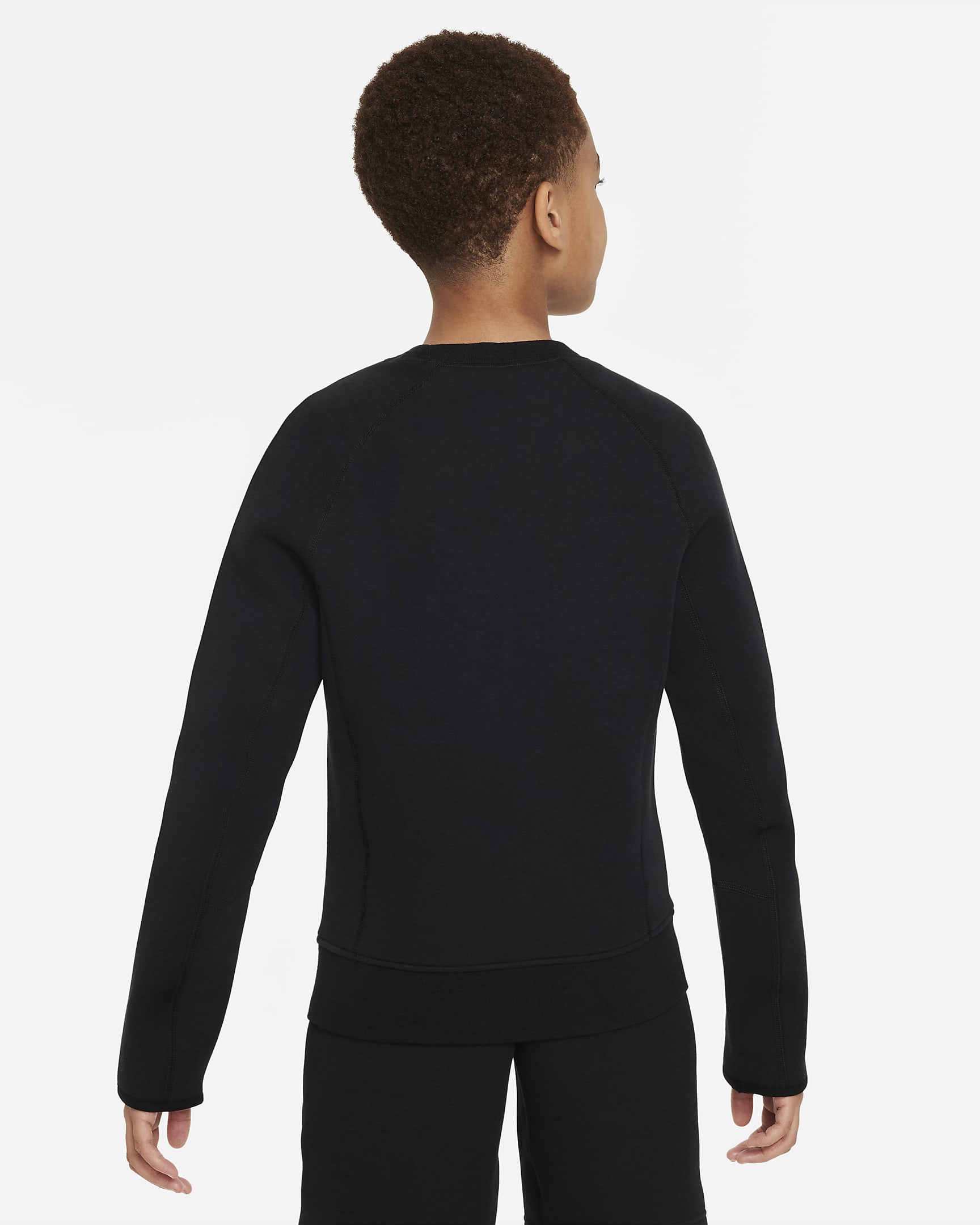 Nike Sportswear Tech Fleece Older Kids' (Boys') Sweatshirt - Black/Black/Black