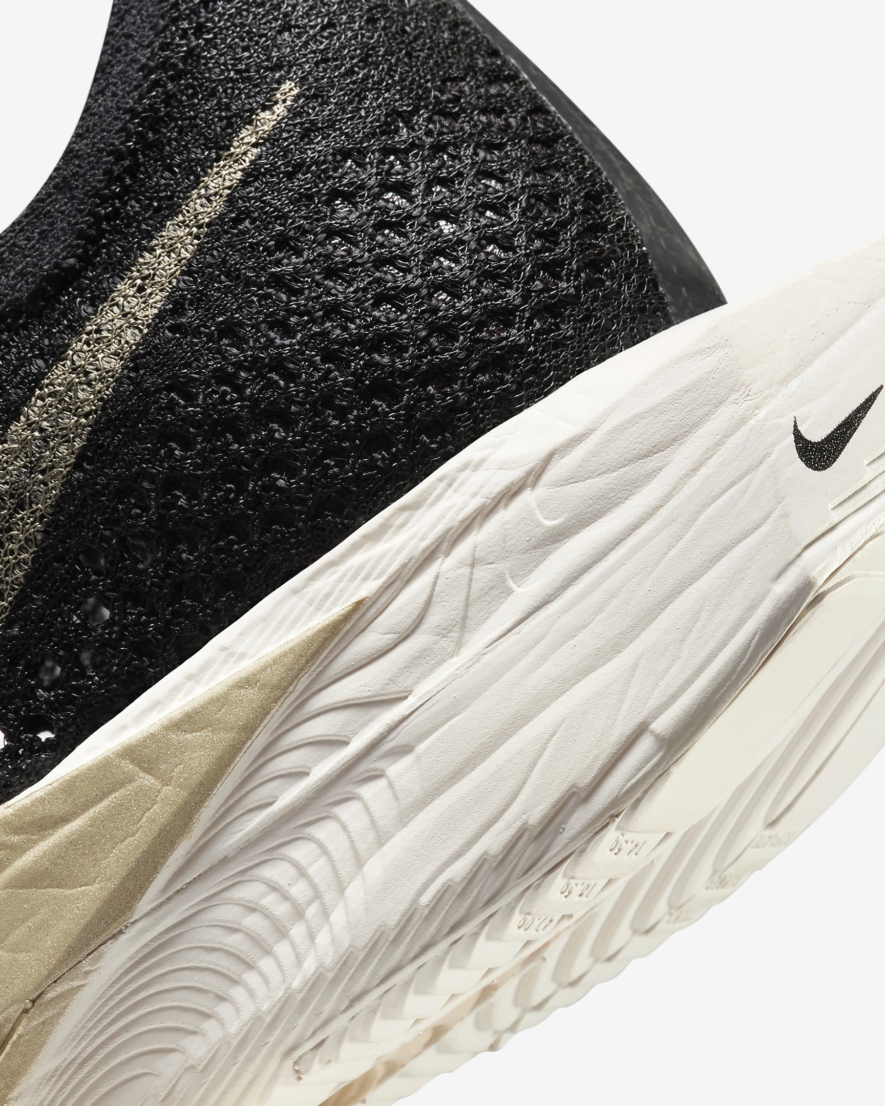 Nike Vaporfly 3 Women's Road Racing Shoes - Black/Black/Oatmeal/Metallic Gold Grain