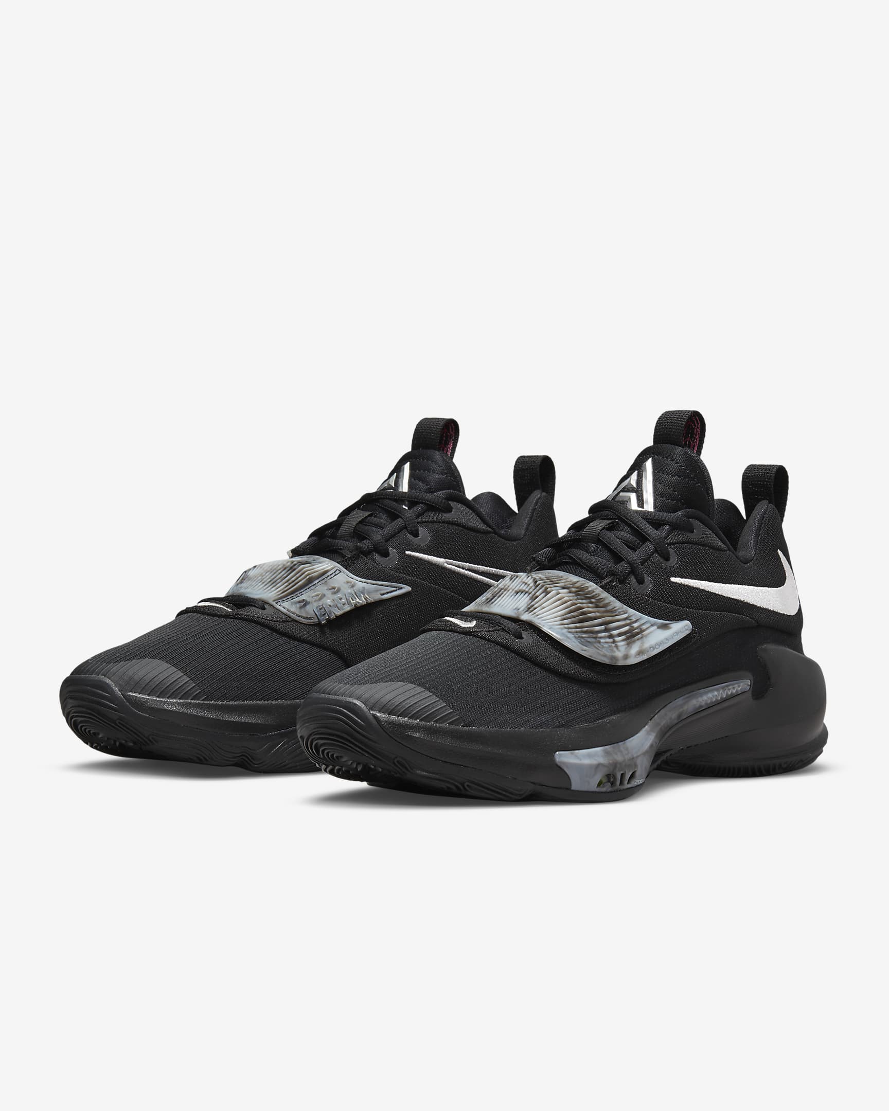 Freak 3 Basketball Shoes - Black/Wolf Grey/Pink Blast/Metallic Silver