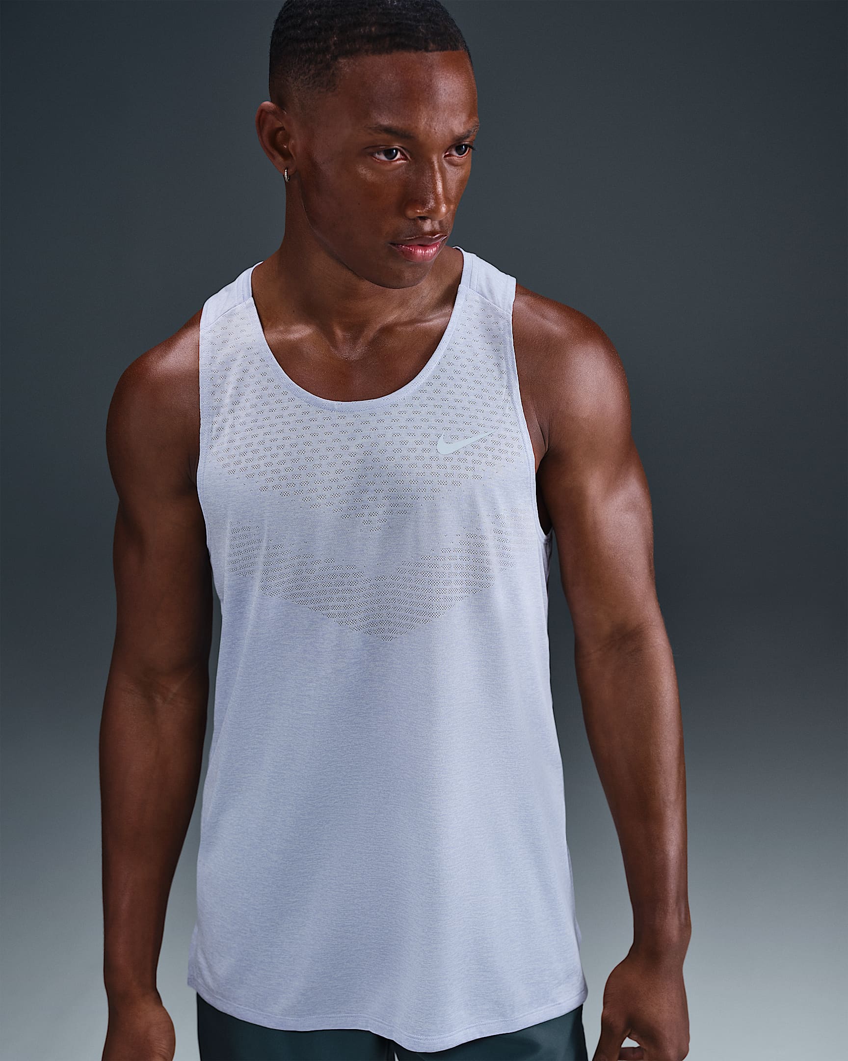 Débardeur de running Dri-FIT ADV Nike Stride pour homme - Ghost/Heather