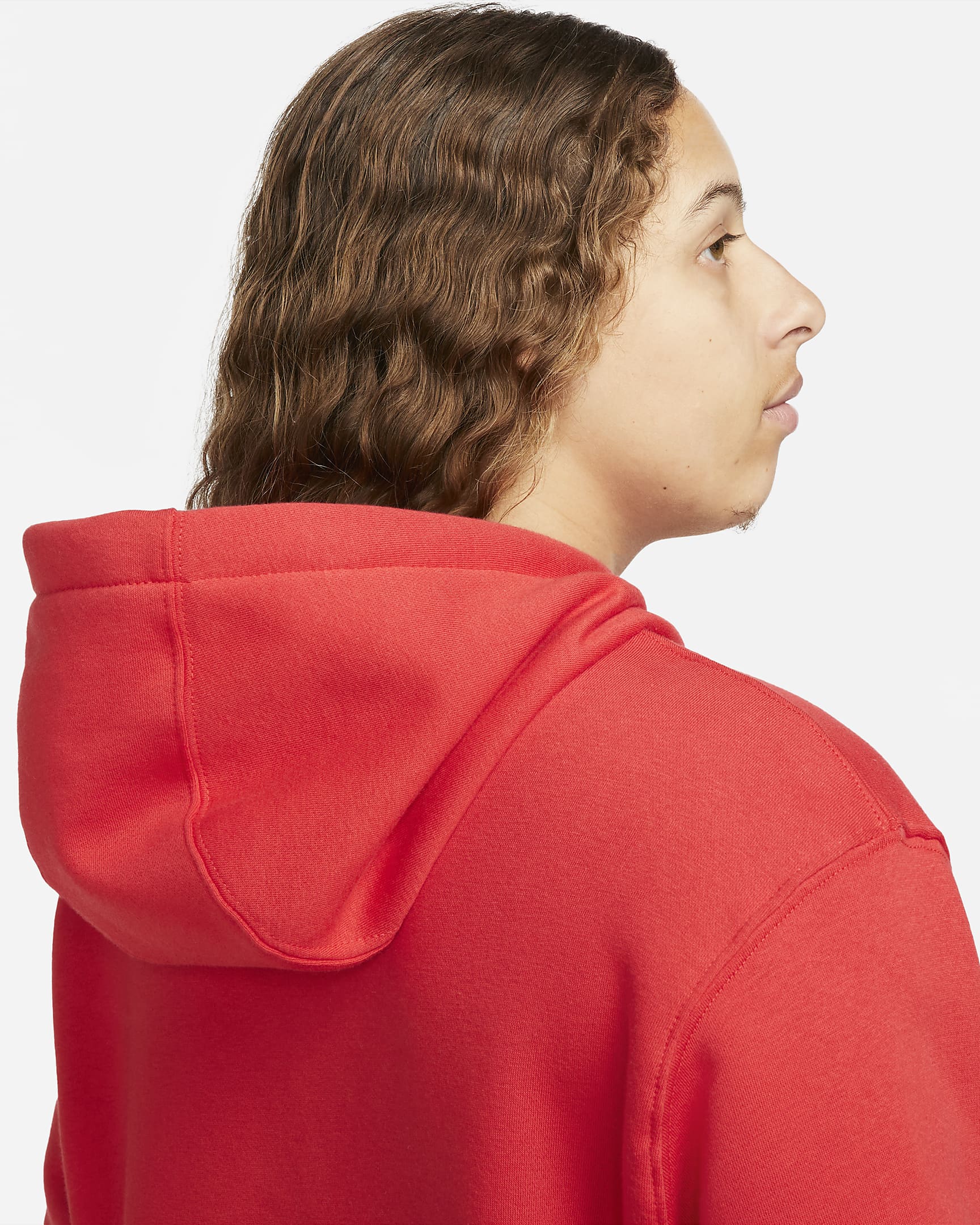 Mikina Nike Sportswear Club Fleece s kapucí - University Red/University Red/Bílá