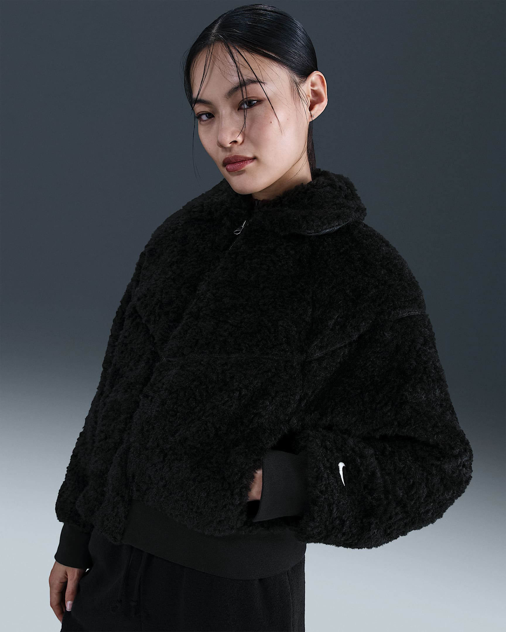 Nike Sportswear Essential Women's Loose Bomber Jacket - Black/Sail