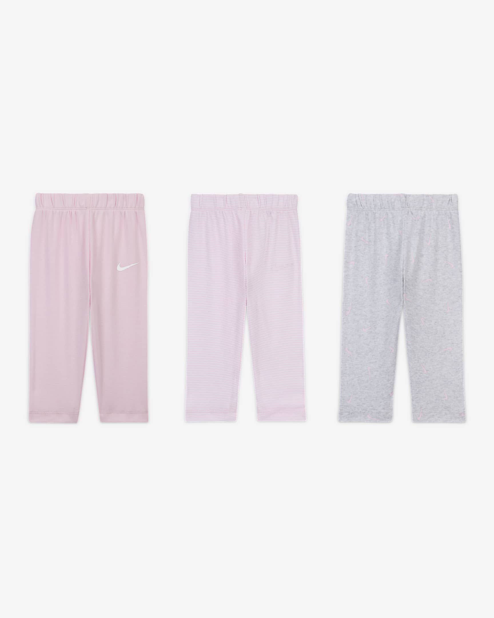 Nike Essentials Baby (0-9M) Pants (3-Pack) - Multi-Color/Birch Heather