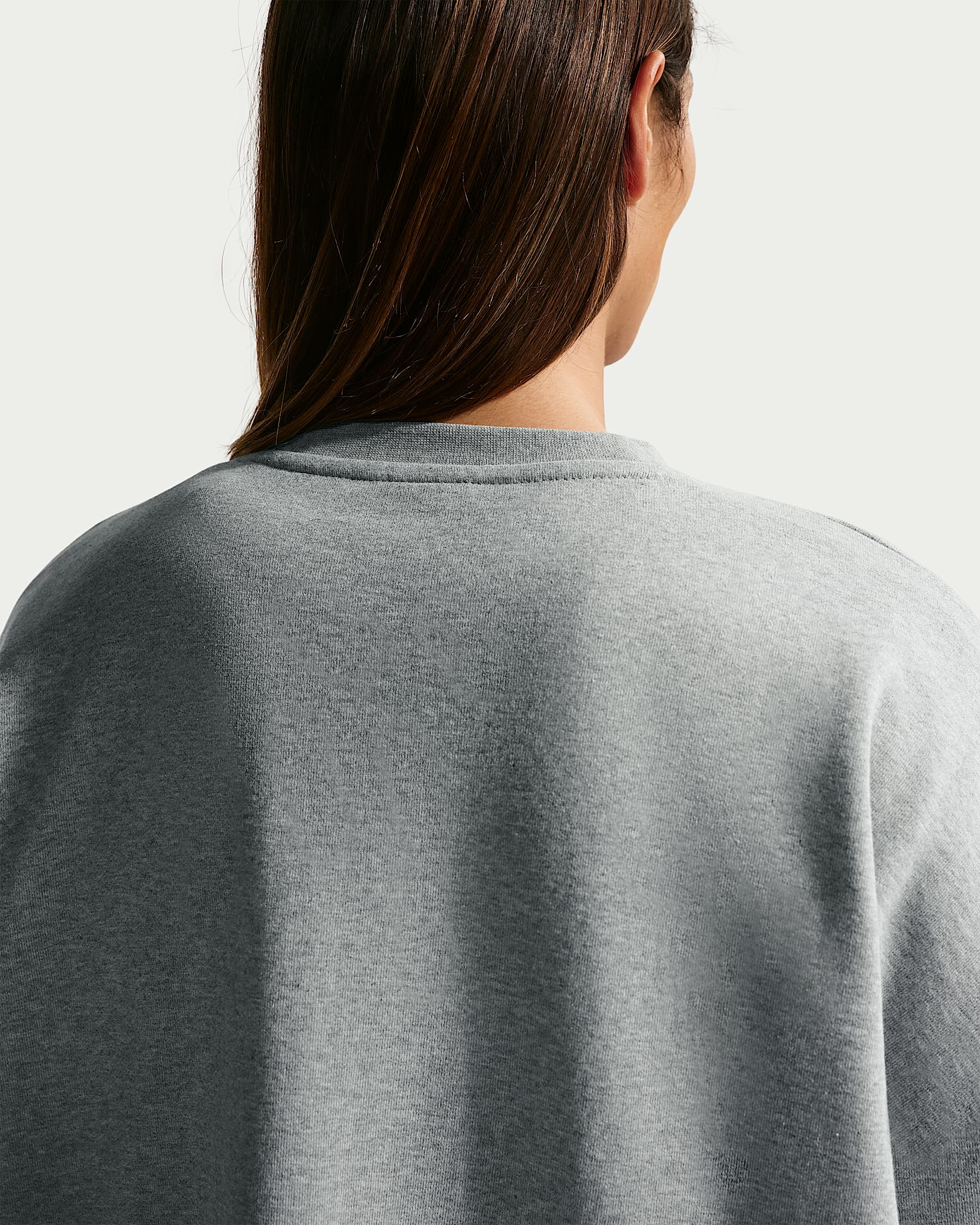 Nike Sportswear Club Men's Oversized French Terry Crew-Neck Sweatshirt - Dark Grey Heather/White