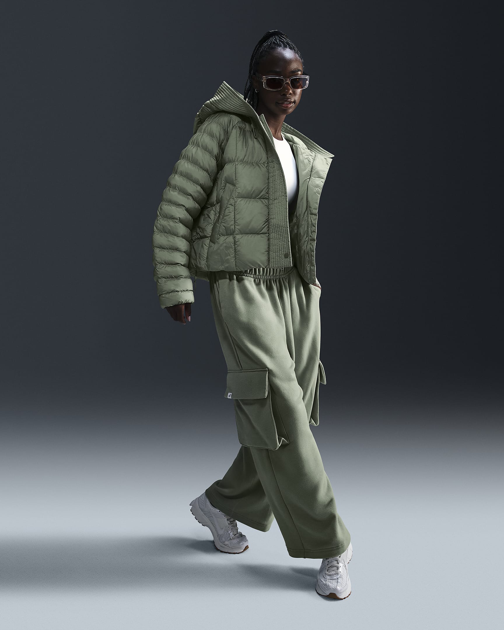 Nike Sportswear Women's Low-Rise Oversized French Terry Open-Hem Pants - Jade Horizon/Jade Horizon