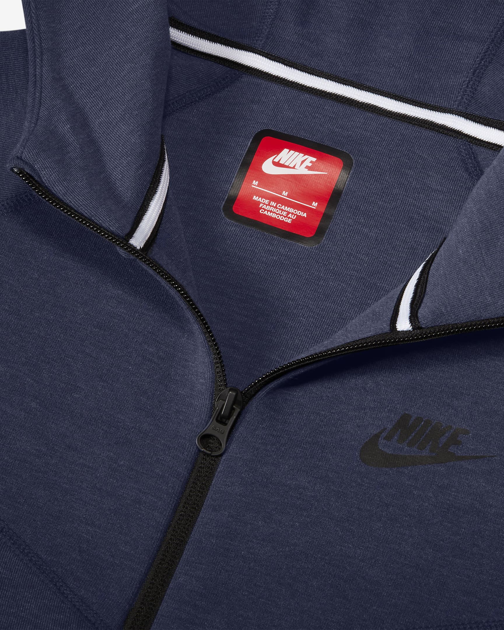 Nike Sportswear Tech Fleece hettejakke til store barn (gutt) - Obsidian Heather/Svart/Svart