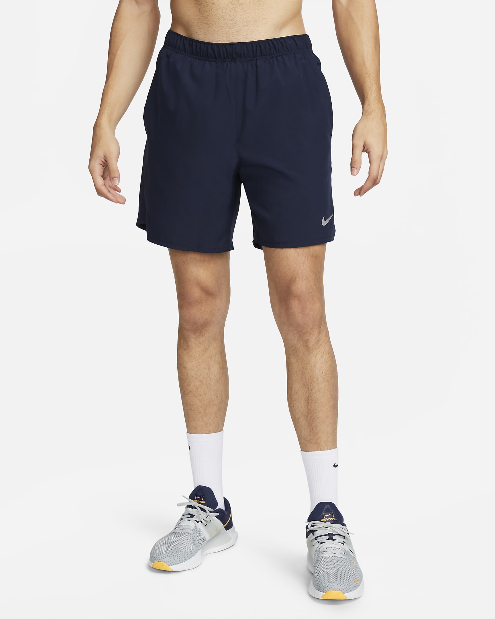 Nike Challenger Dri-FIT 2-in-1-Laufshorts für Herren (ca. 18 cm) - Obsidian/Obsidian/Schwarz