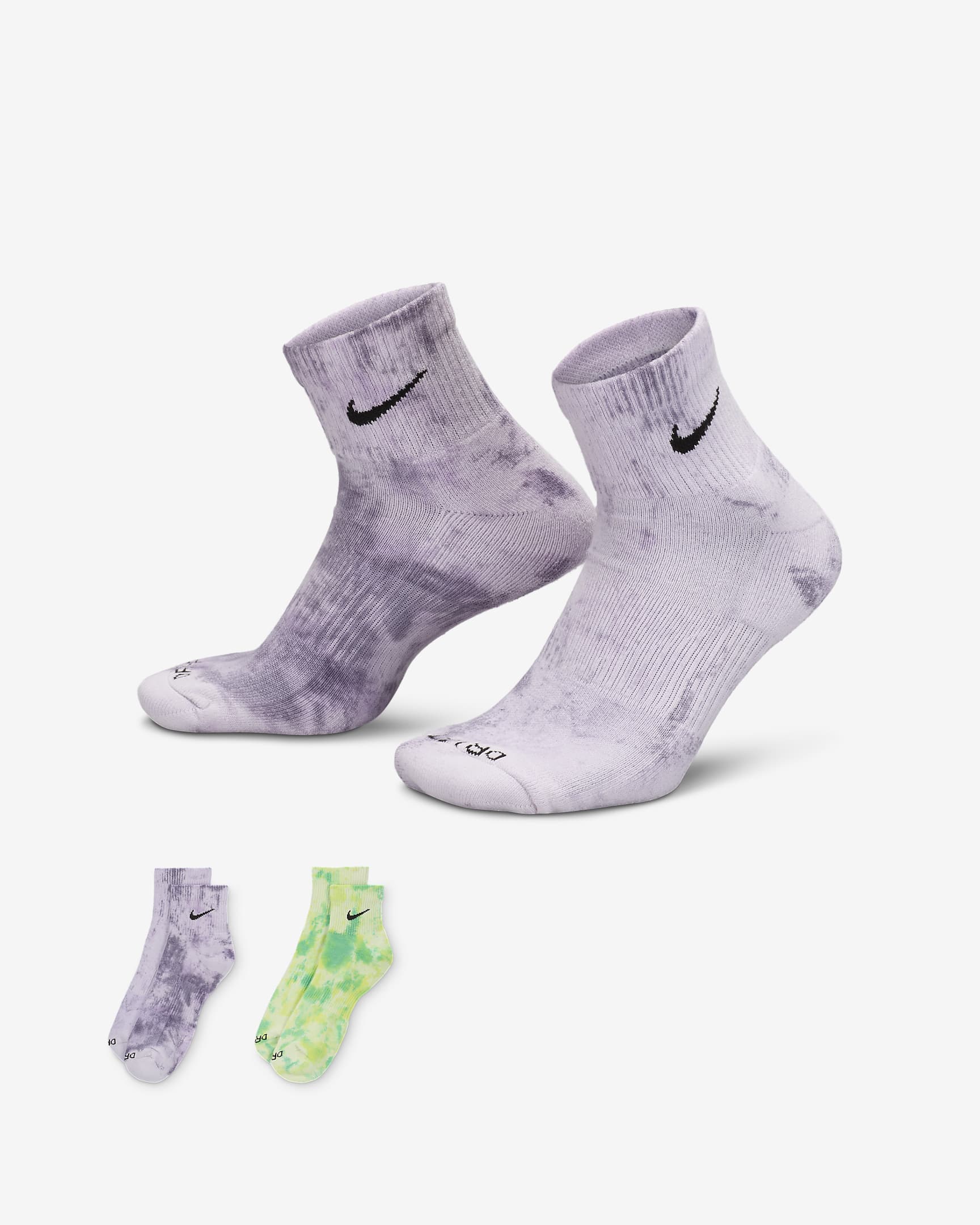 Nike Everyday Cushioned Ankle Socks (2 Pairs) - Multi-Color