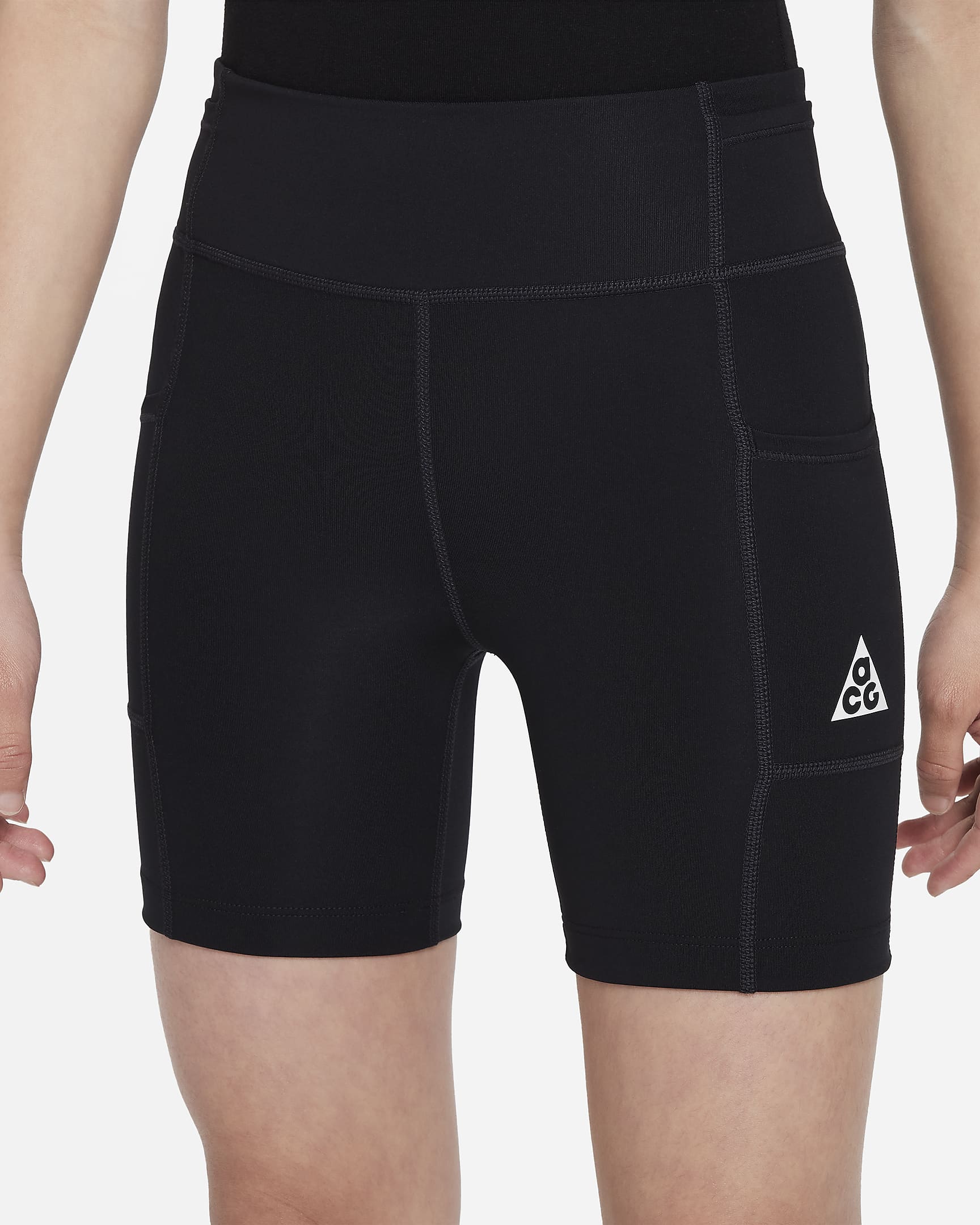 Cykelshorts Nike ACG Repel One för ungdom (tjejer) med fickor - Svart/Summit White