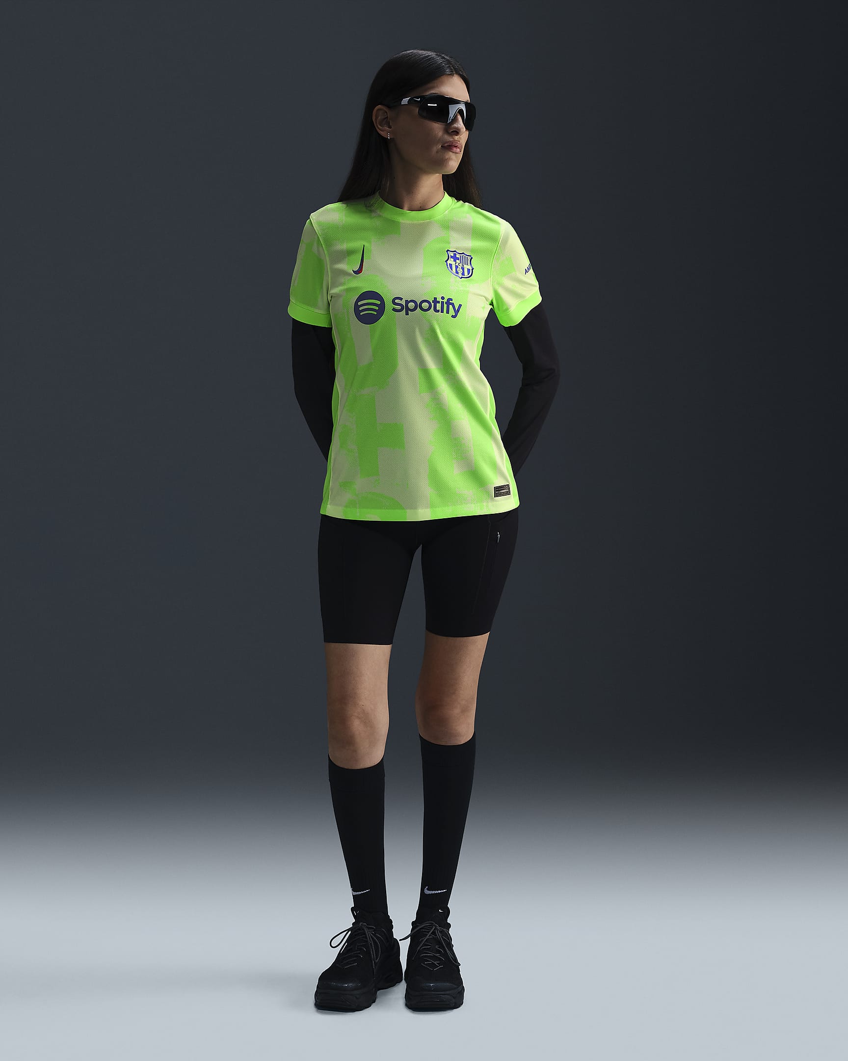 F.C. Barcelona 2024/25 Stadium Third Women's Nike Dri-FIT Football Replica Shirt - Barely Volt/Barely Volt/Lime Blast/Old Royal