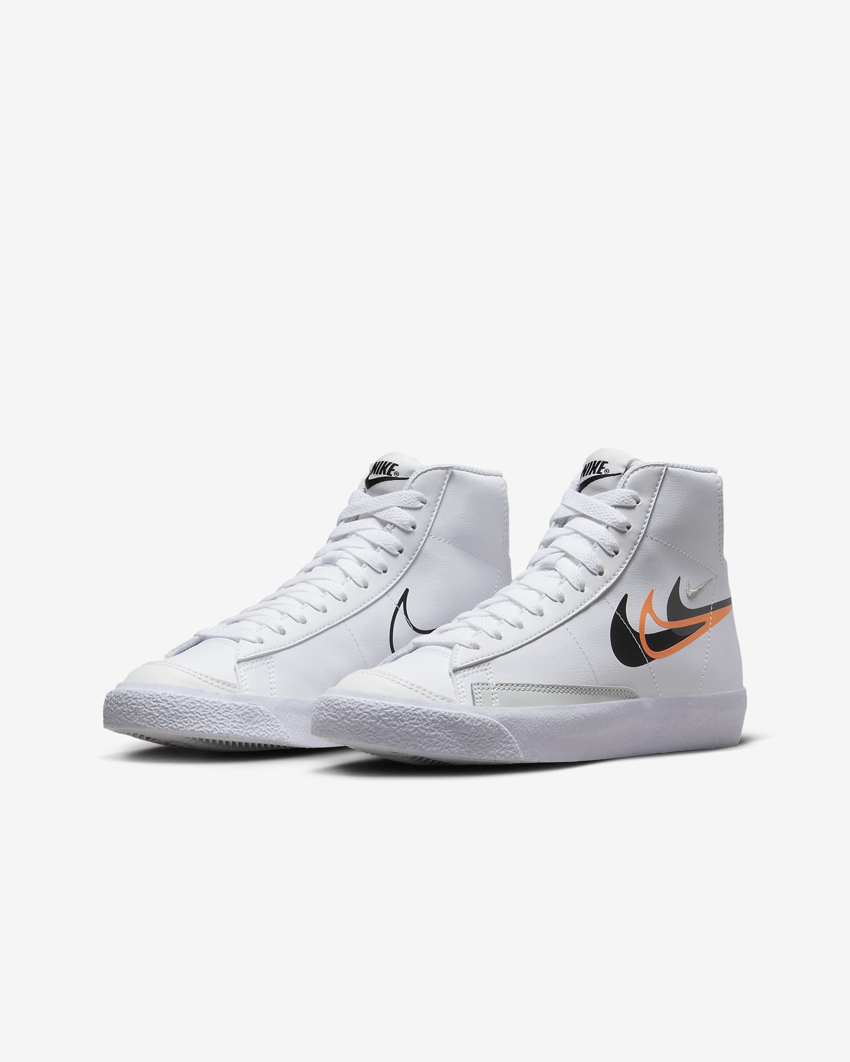 Nike Blazer Mid Next Nature Schuh für ältere Kinder - Weiß/Bright Mandarin/Medium Ash/Schwarz