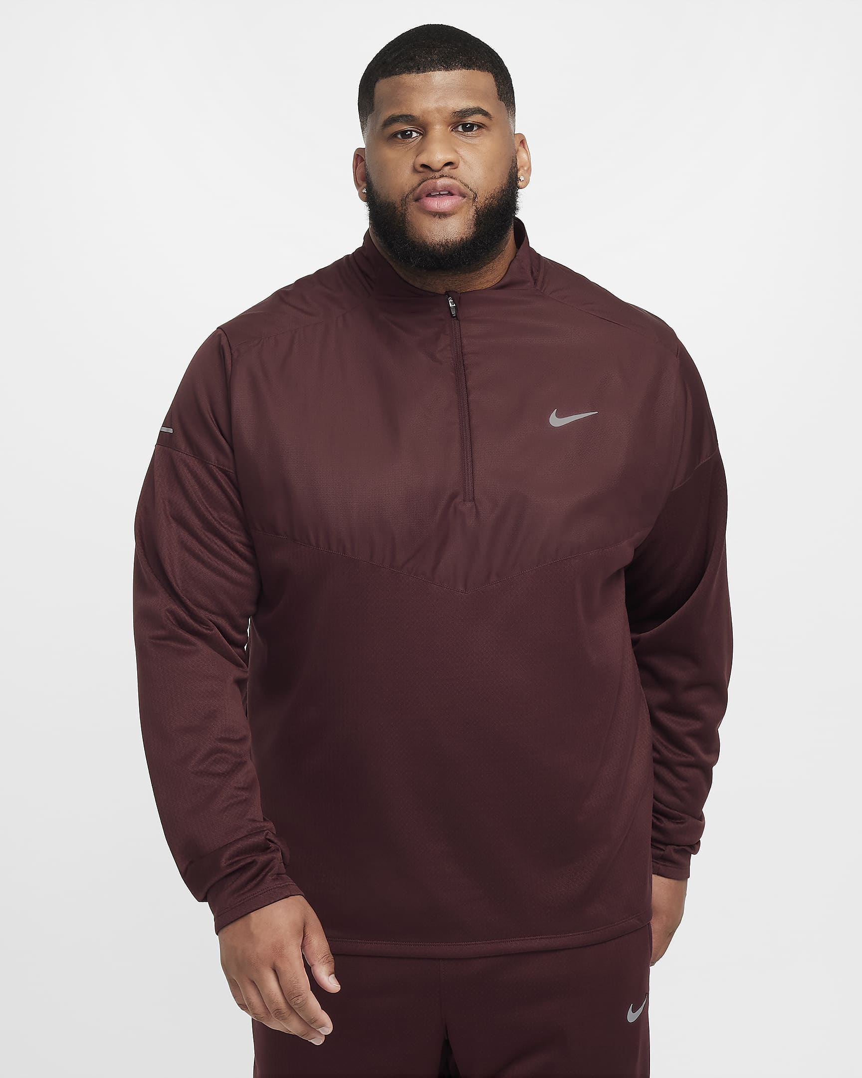 Maglia da running idrorepellente con zip a metà lunghezza Therma-FIT Nike Sphere – Uomo - Burgundy Crush