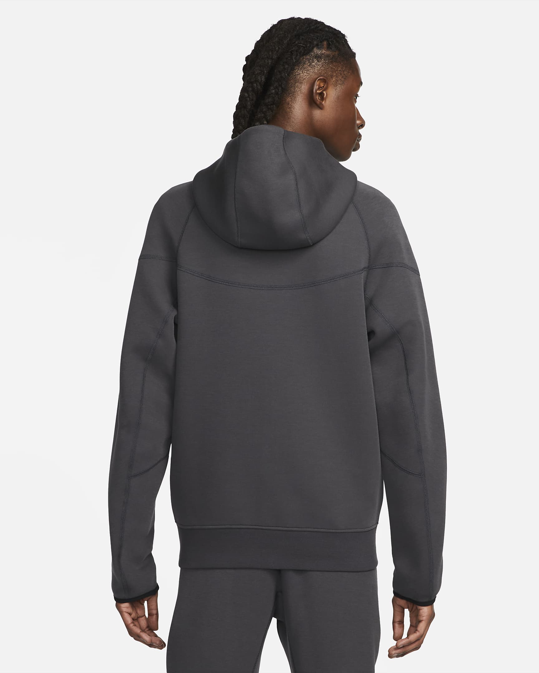 Męska bluza z kapturem i zamkiem na całej długości Nike Sportswear Tech Fleece Windrunner - Anthracite/Czerń