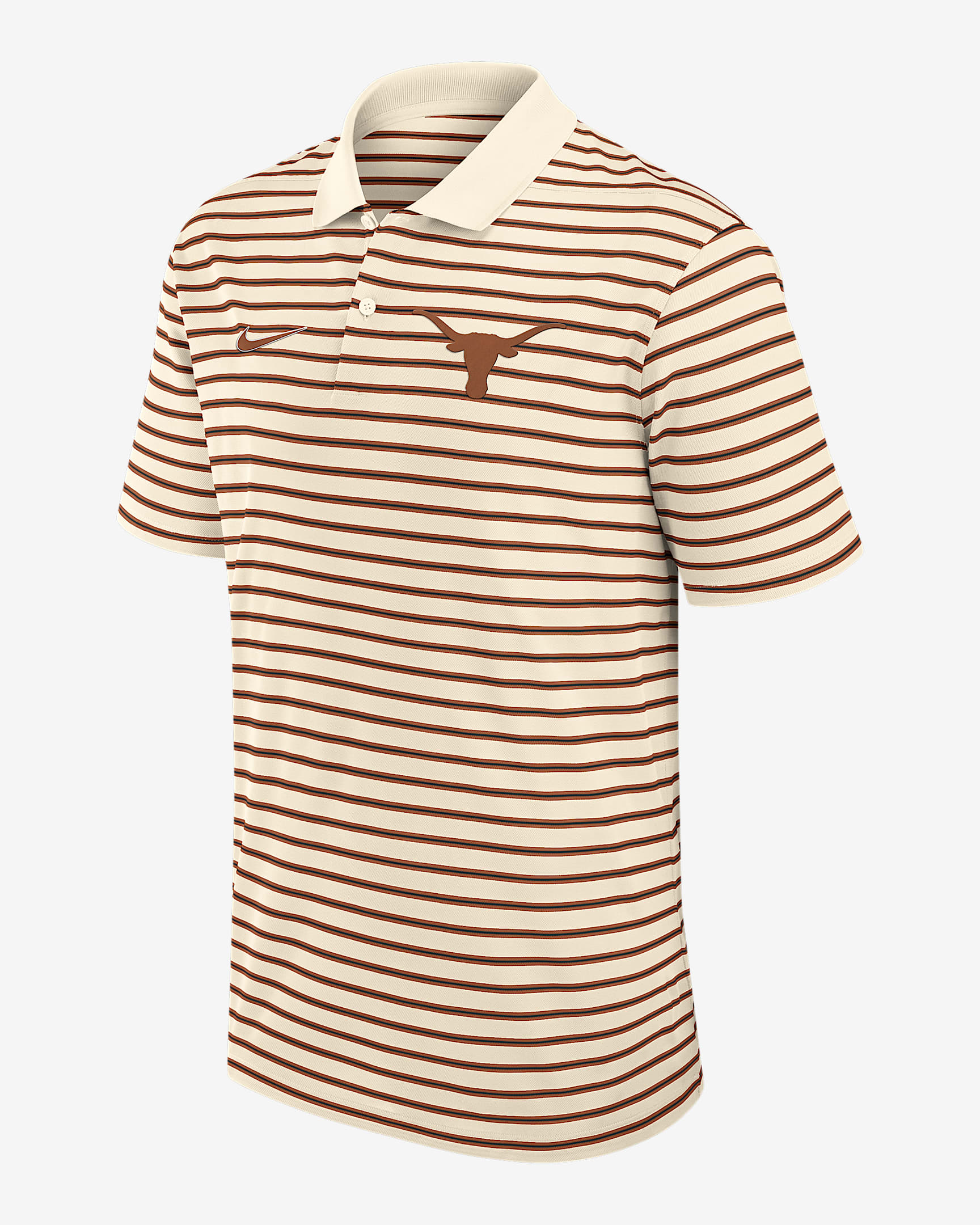 Polo universitario Nike Dri-FIT para hombre Texas Striped - Tostado/Beige