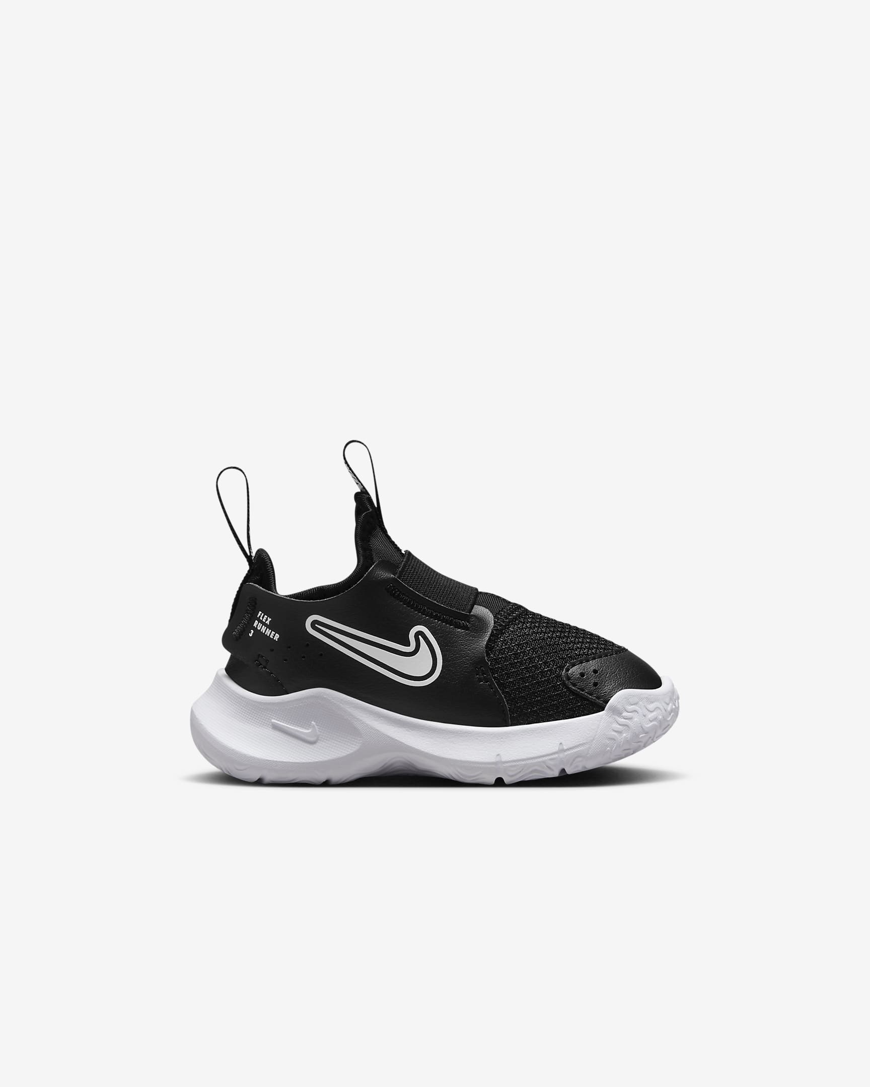 Nike Flex Runner 3 Schuh für Babys und Kleinkinder - Schwarz/Weiß