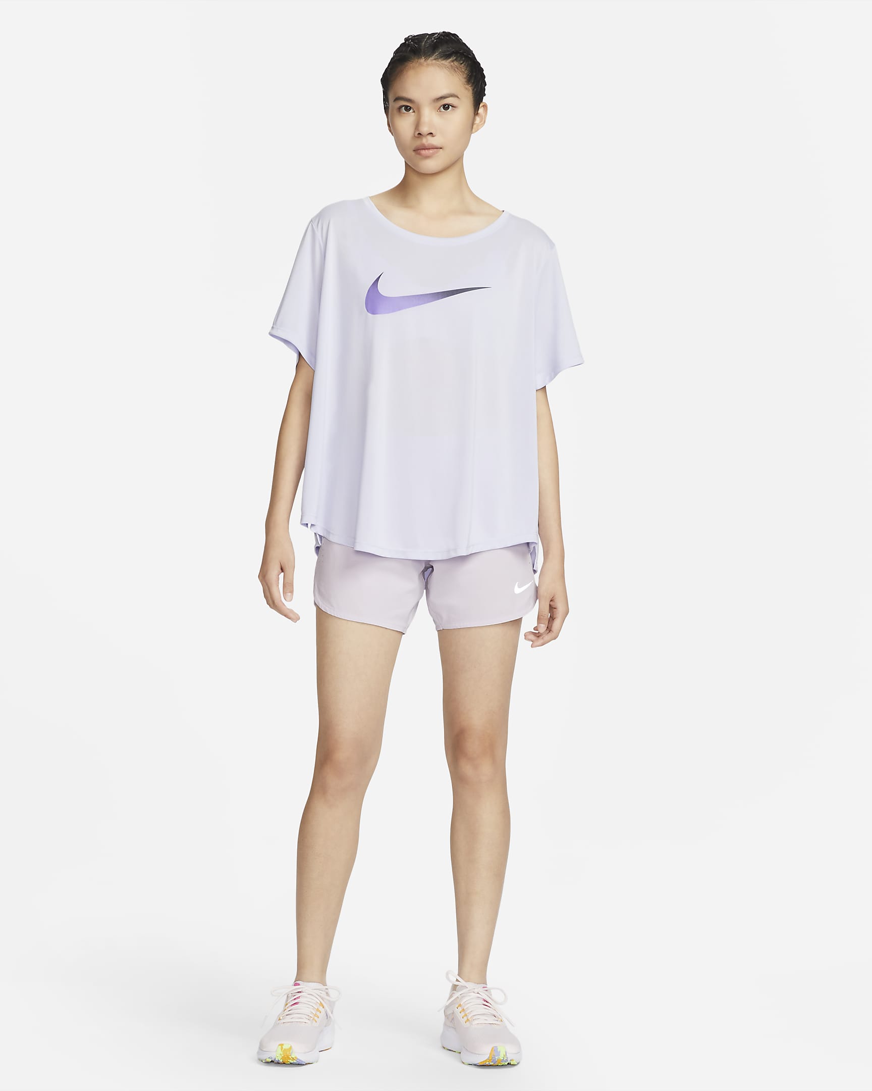 Nike Dri-FIT One Women's Short-Sleeve Running Top (Plus Size) - Oxygen Purple