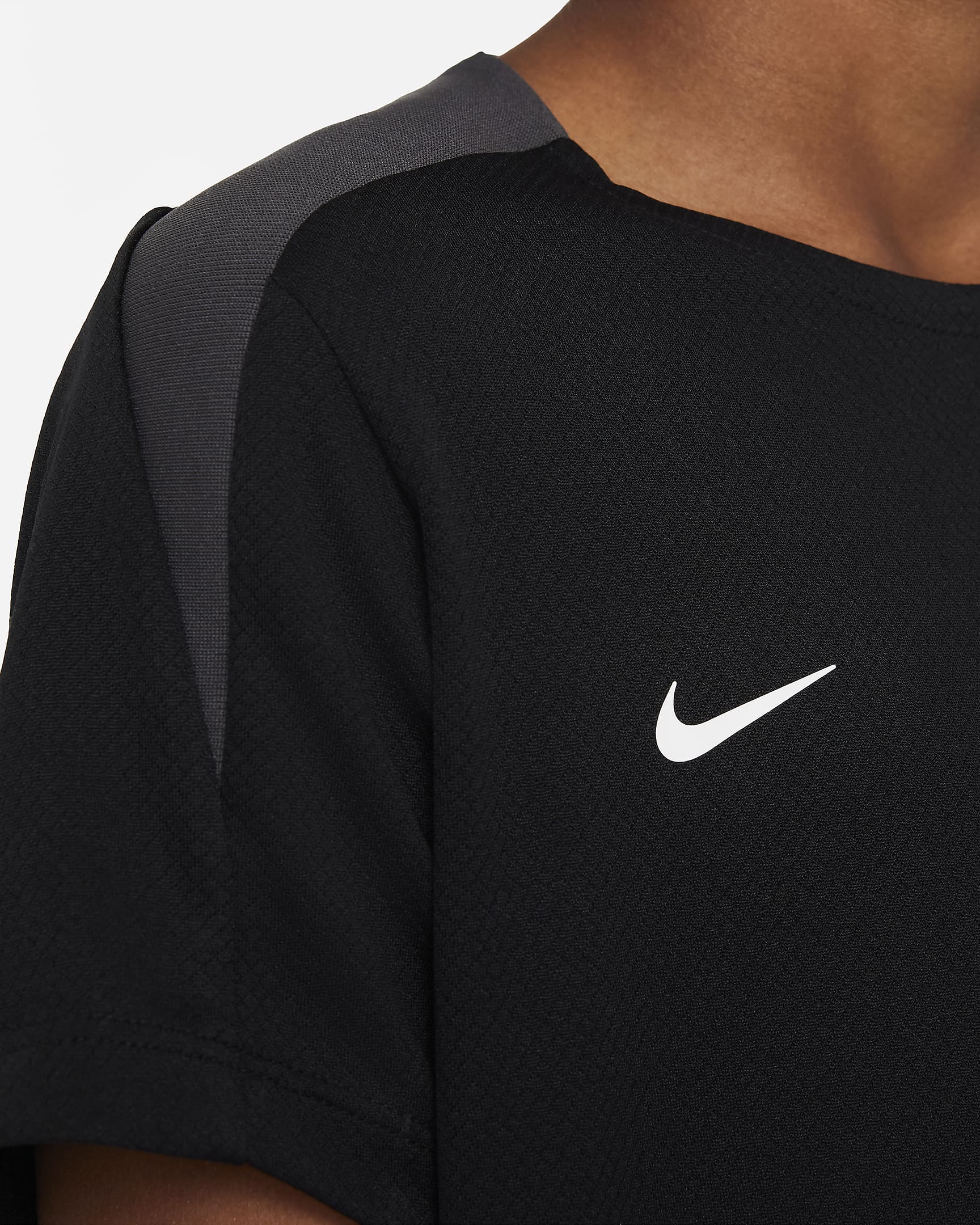 Nike Dri-FIT Strike Big Kids' Short-Sleeve Soccer Top - Black/Black/Anthracite/White