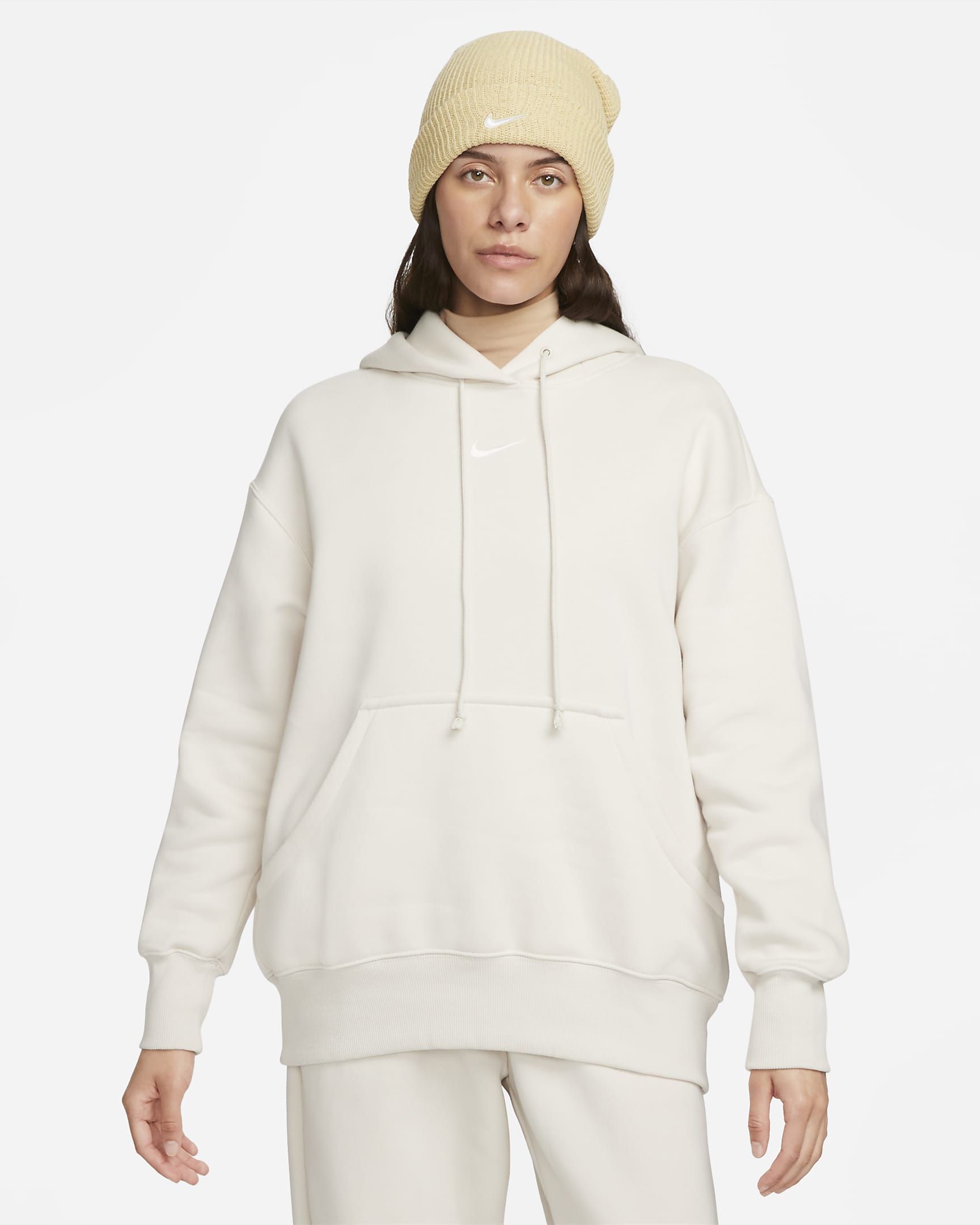 Nike Sportswear Phoenix Fleece Oversize-Hoodie für Damen - Light Orewood Brown/Sail