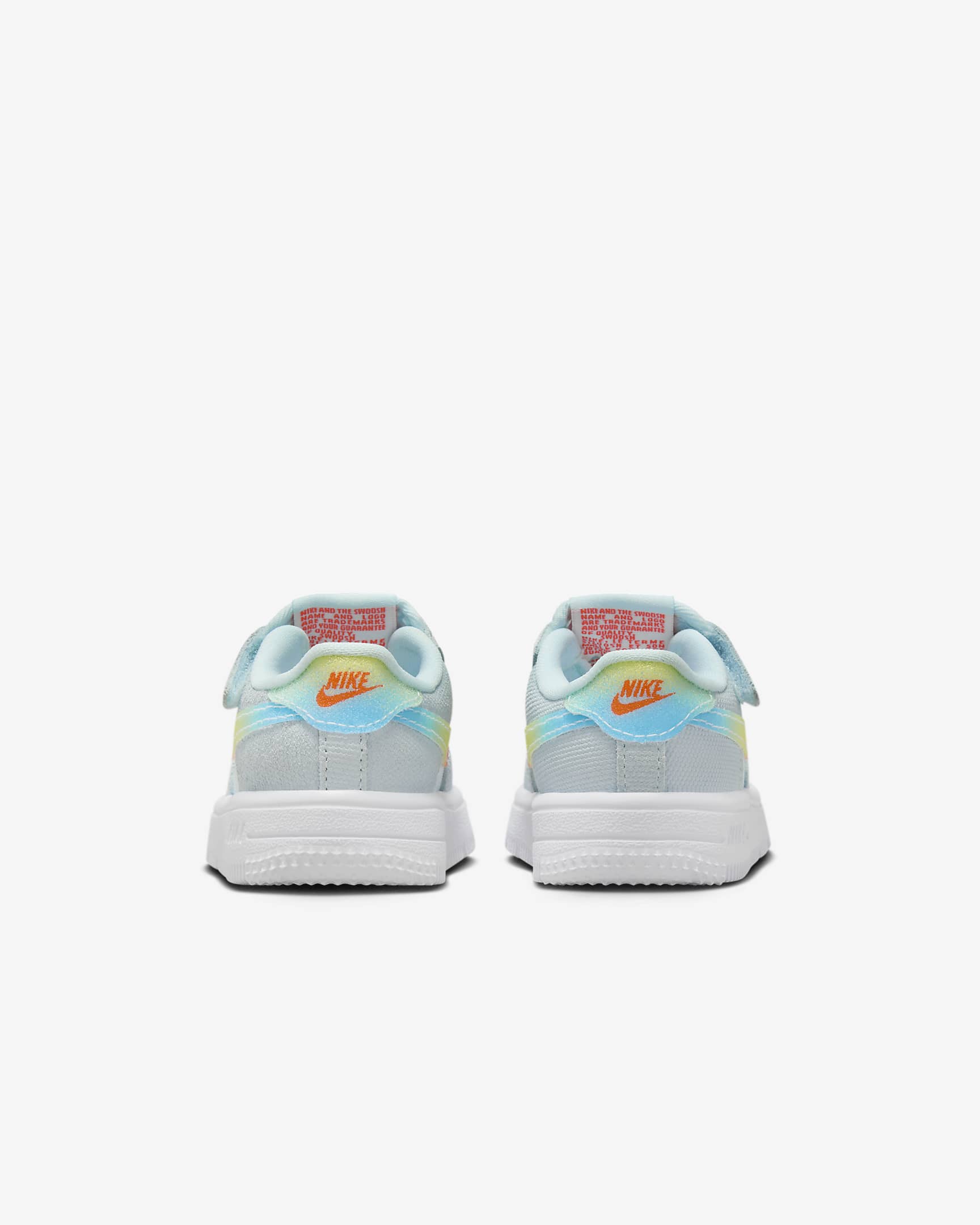 Nike Force 1 Low EasyOn sko til sped-/småbarn - Glacier Blue/Light Lemon Twist/Aquarius Blue/Total Orange