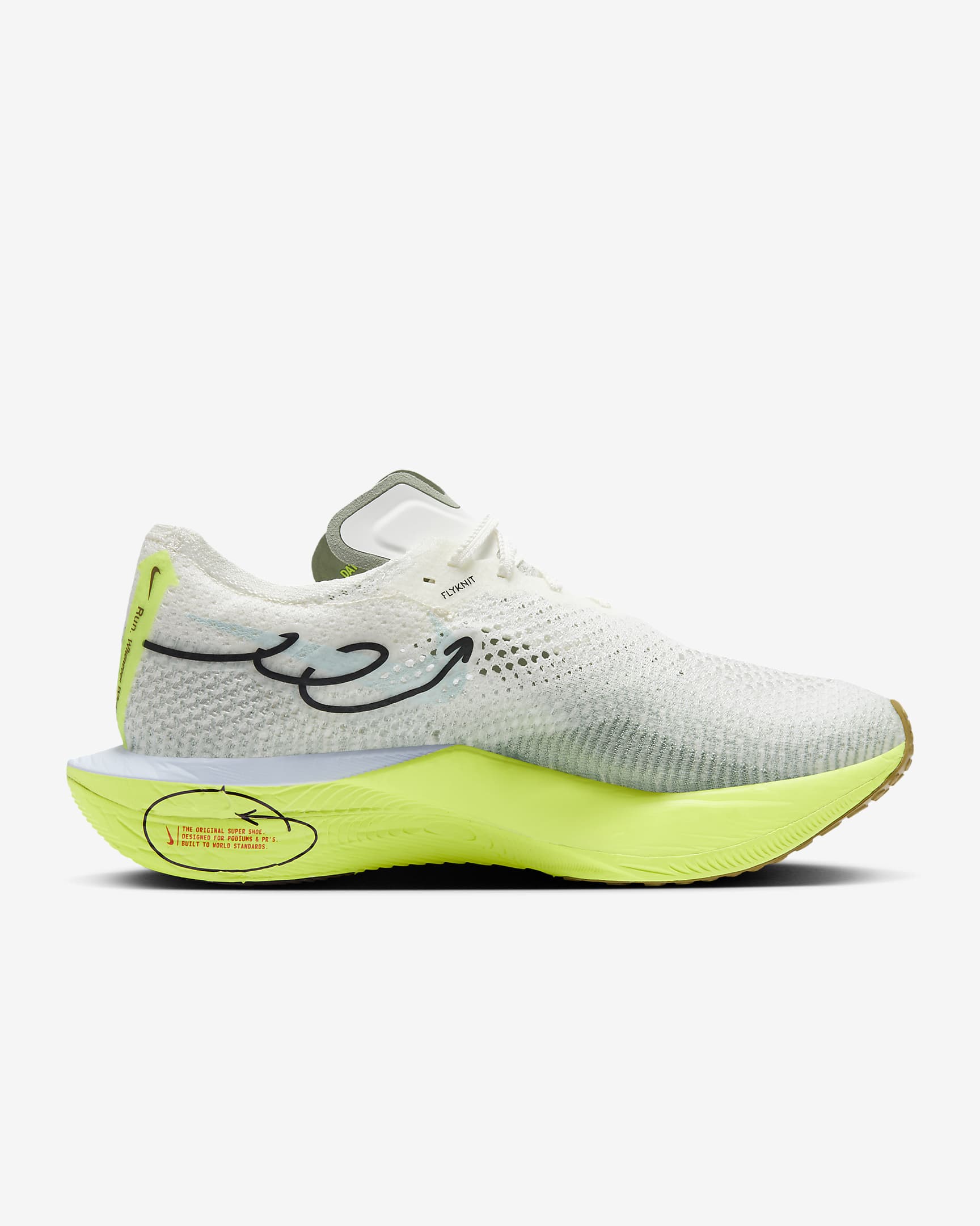 Nike Vaporfly 3 Men's Road Racing Shoes - Sail/Volt/Pacific Moss/Glacier Blue