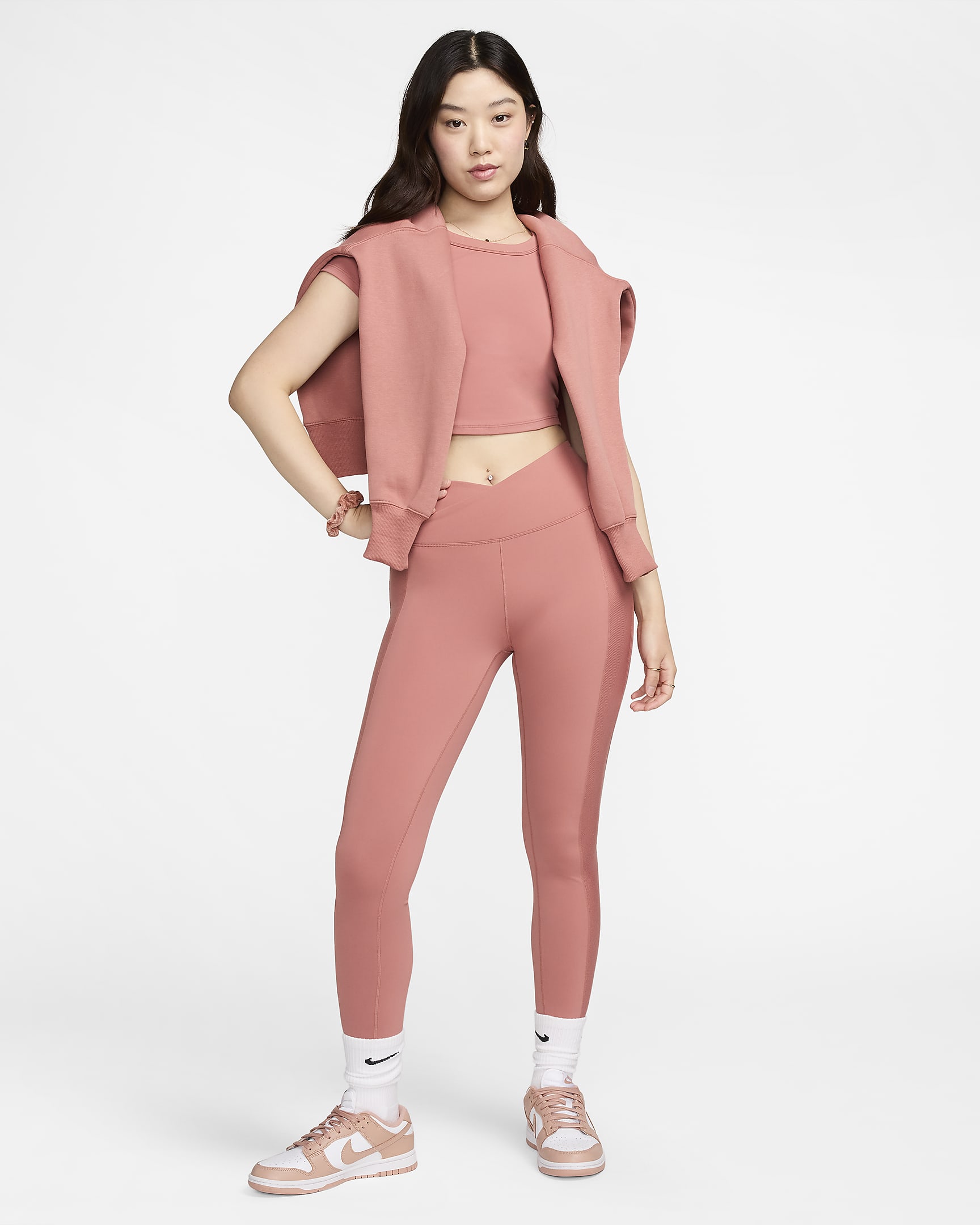 Nike One Wrap Women's High-Waisted 7/8 Leggings - Canyon Pink/White