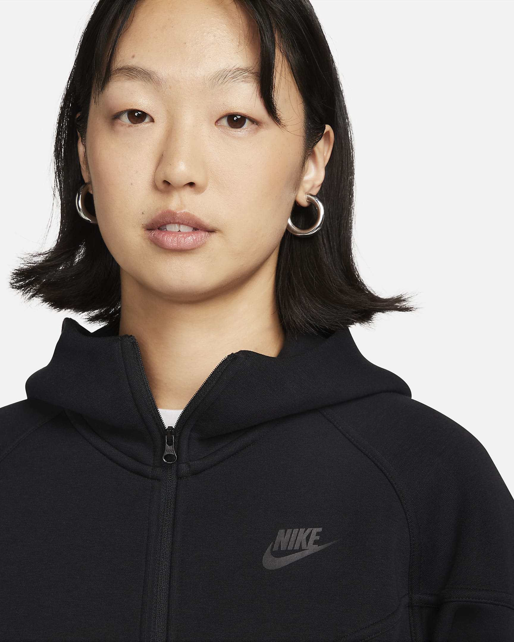 Nike Sportswear Tech Fleece Windrunner 女款全長式拉鍊連帽上衣 - 黑色/黑色