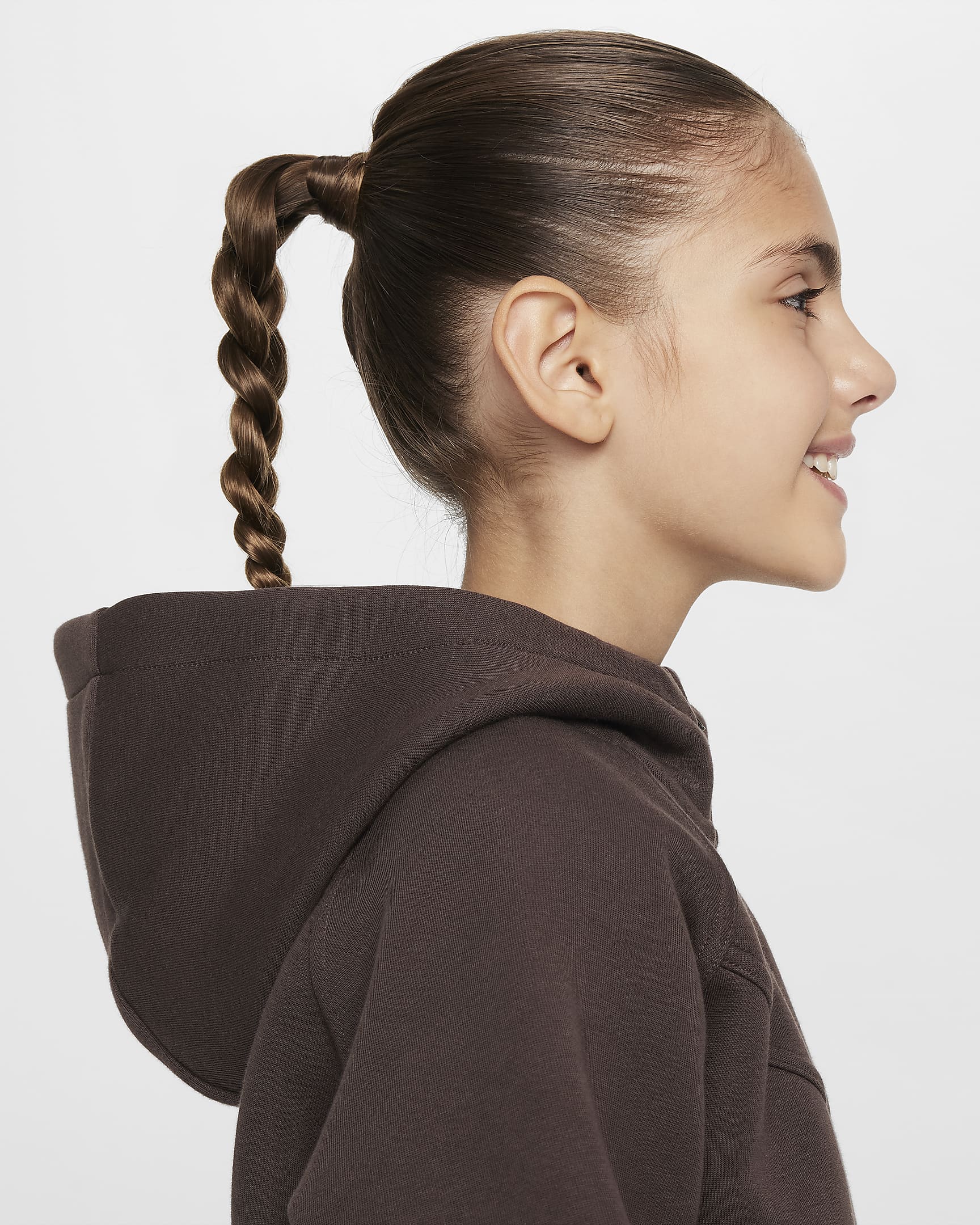 Felpa con cappuccio e zip a tutta lunghezza Nike Sportswear Tech Fleece – Ragazza - Baroque Brown/Nero/Nero