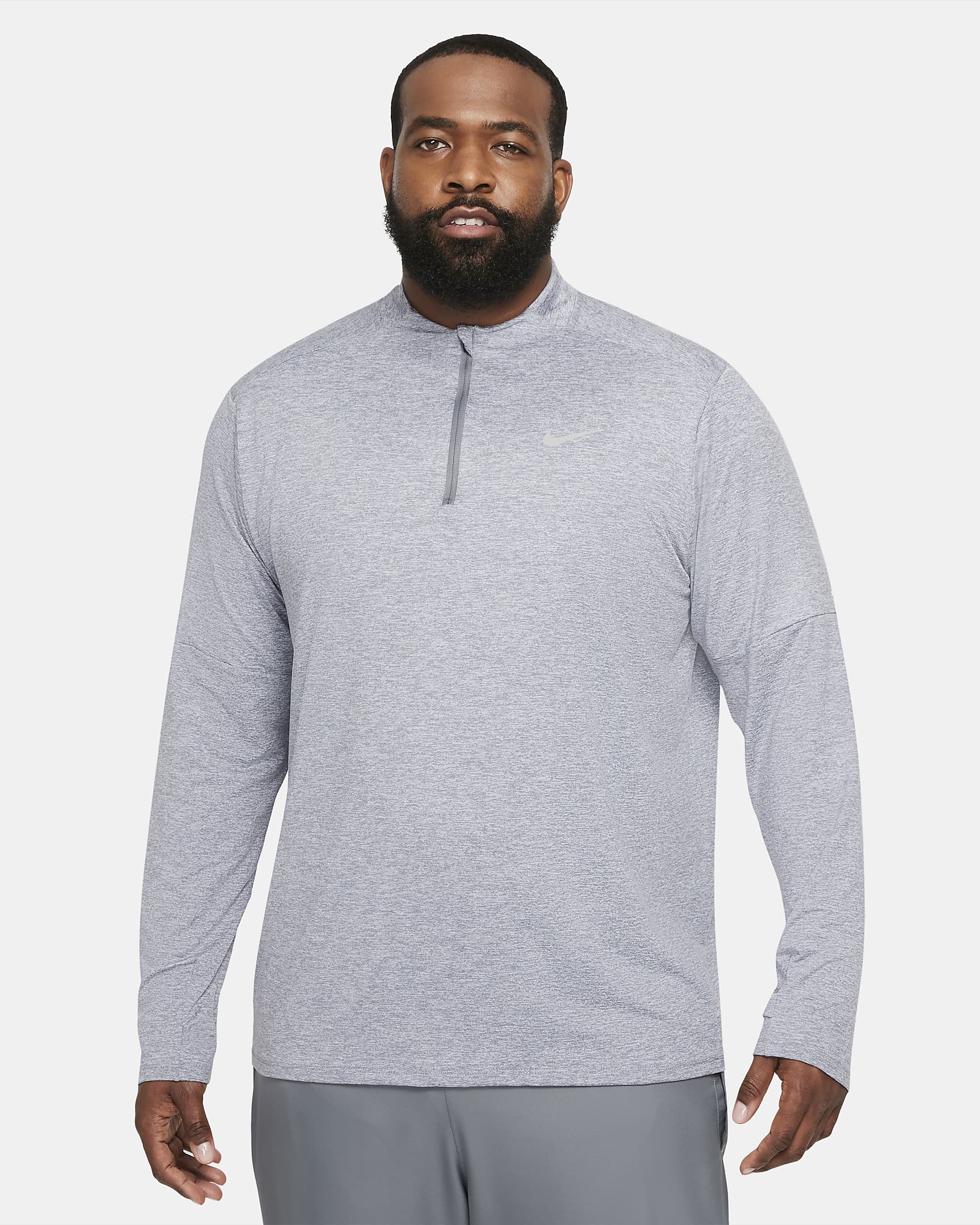 Nike Men's Dri-FIT 1/2-zip Running Top - Smoke Grey/Grey Fog/Heather