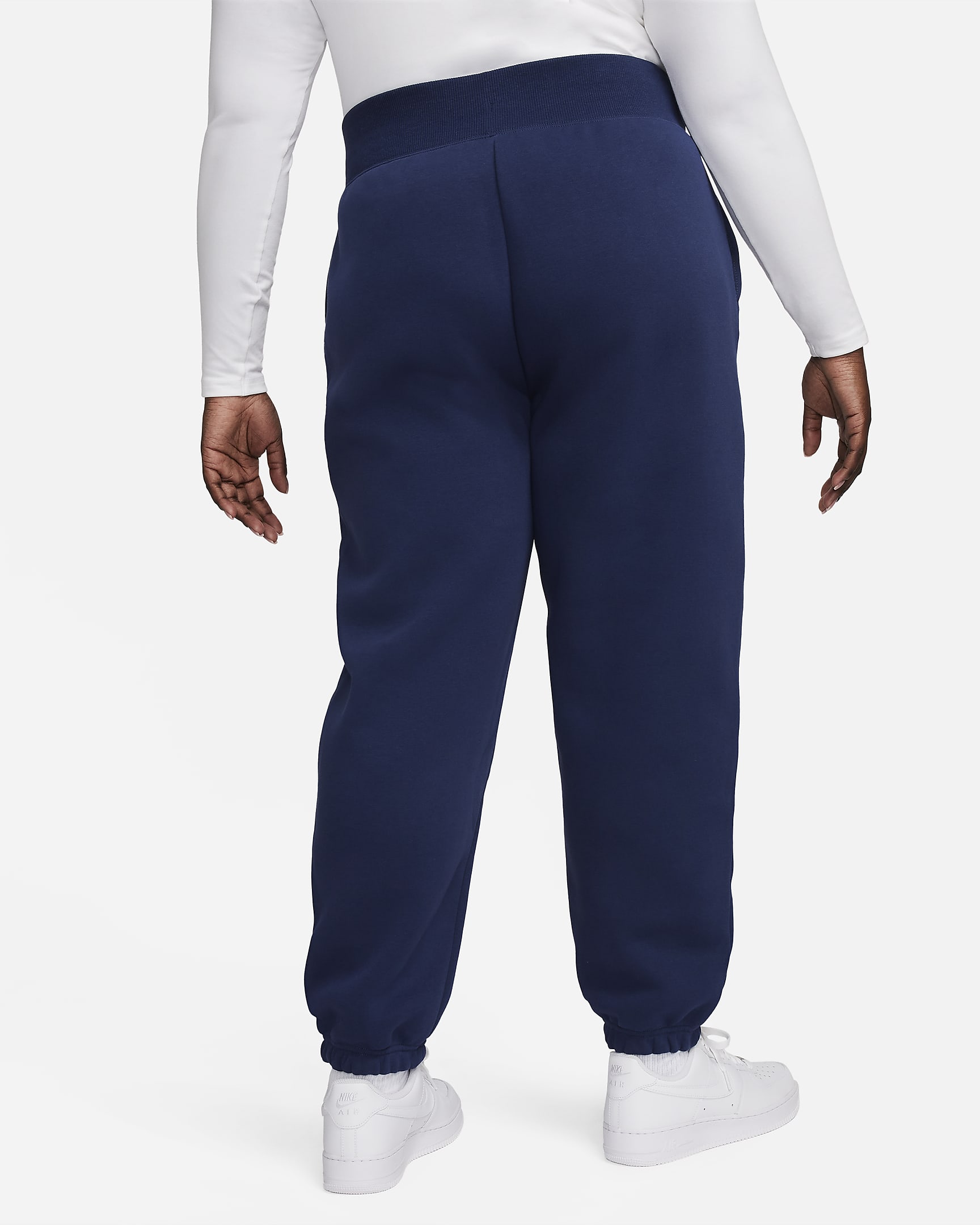 Nike Sportswear Phoenix Fleece Women's High-Waisted Oversized Sweatpants (Plus Size) - Midnight Navy/Black