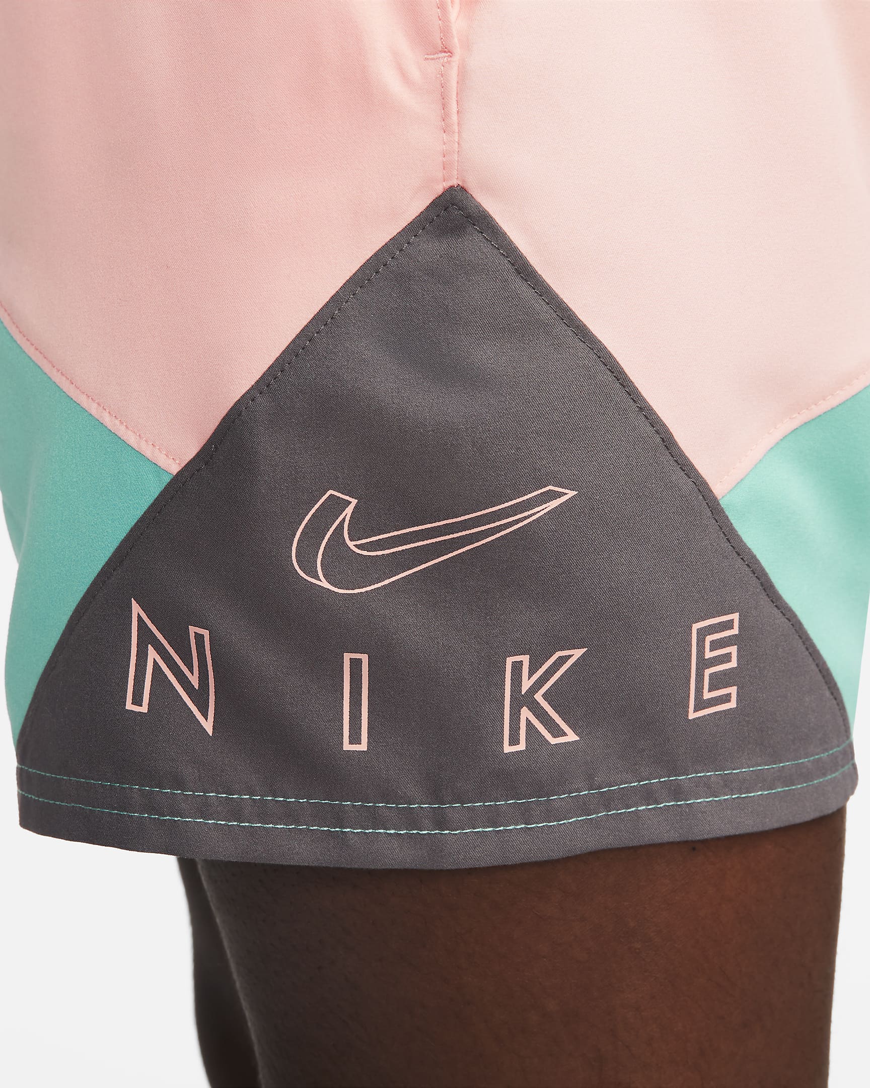 Nike Logo Jackknife Men's 13cm (approx.) Volley Swimming Shorts - Bleached Coral/Washed Teal/Iron Grey/Iron Grey