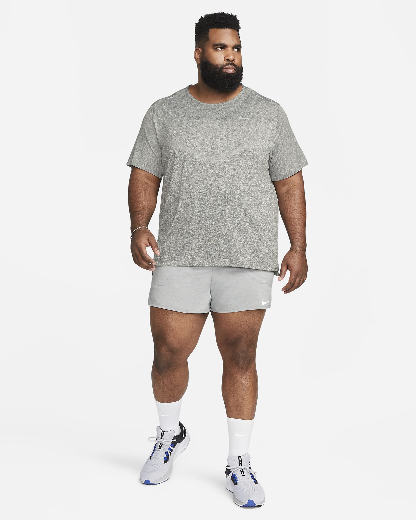 Nike Rise 365 Dri-FIT Kurzarm-Laufoberteil für Herren - Smoke Grey/Heather