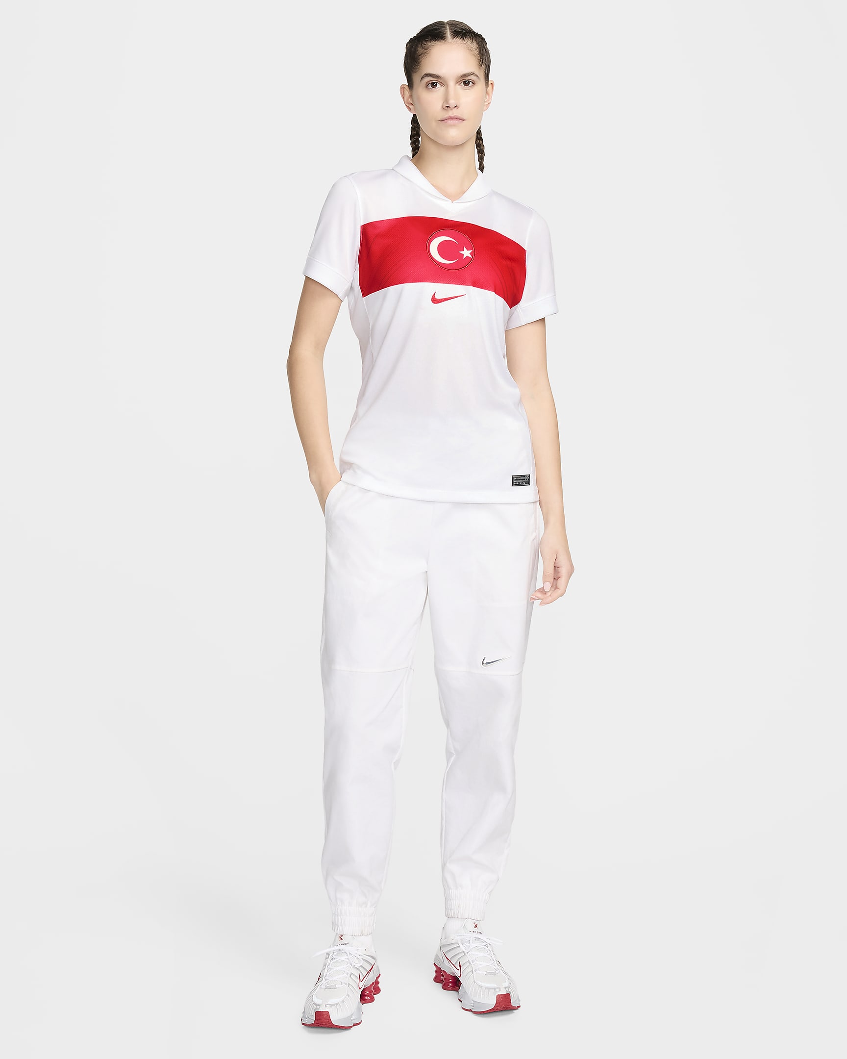 Türkei 2024/25 Stadium Home Nike Replica Fußballtrikot mit Dri-FIT-Technologie (Damen) - Weiß/Sport Red/Sport Red