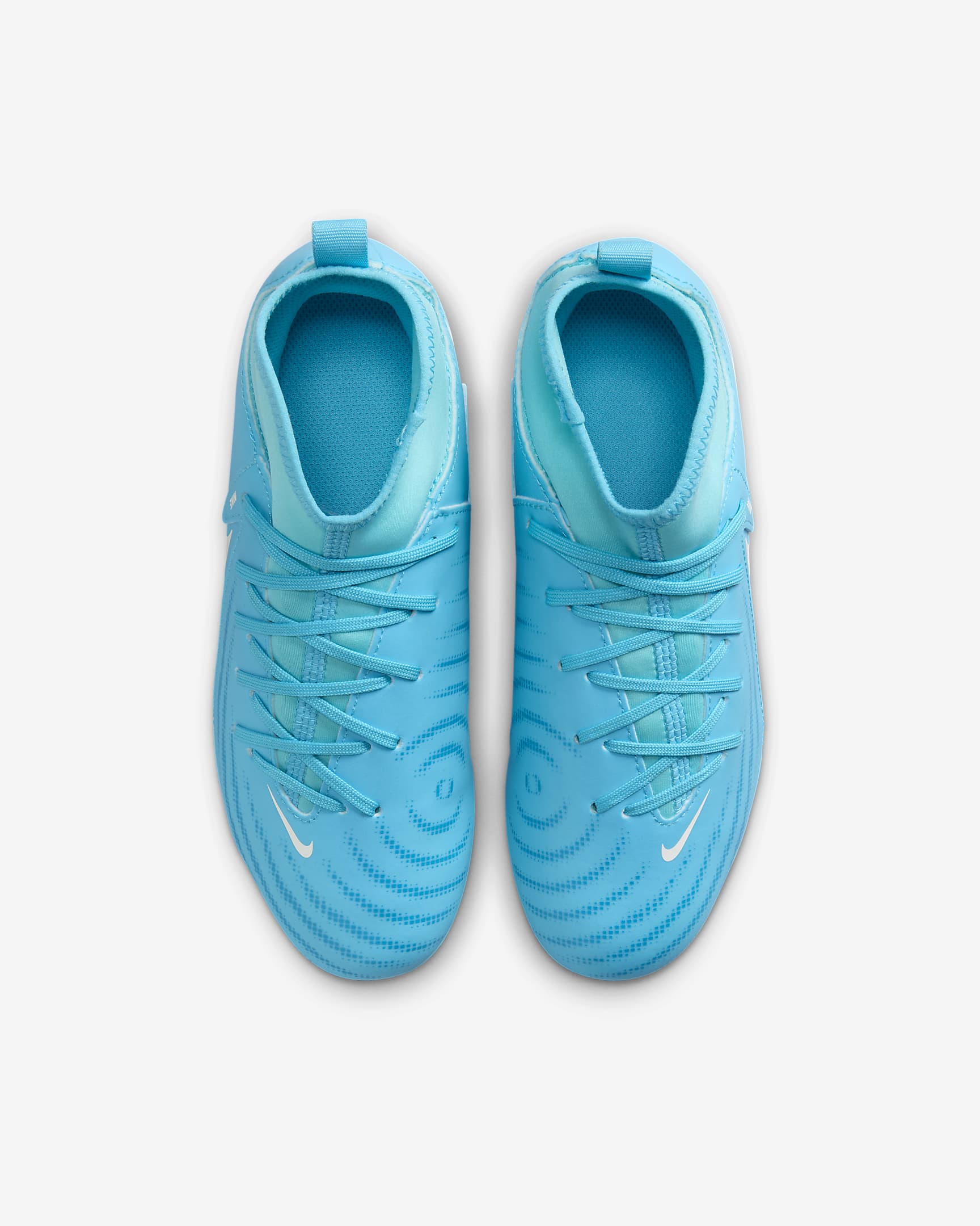 รองเท้าสตั๊ดฟุตบอลหุ้มข้อสูงเด็กเล็ก/เด็กโต MG Nike Jr. Phantom Luna 2 Club - Blue Fury/ขาว