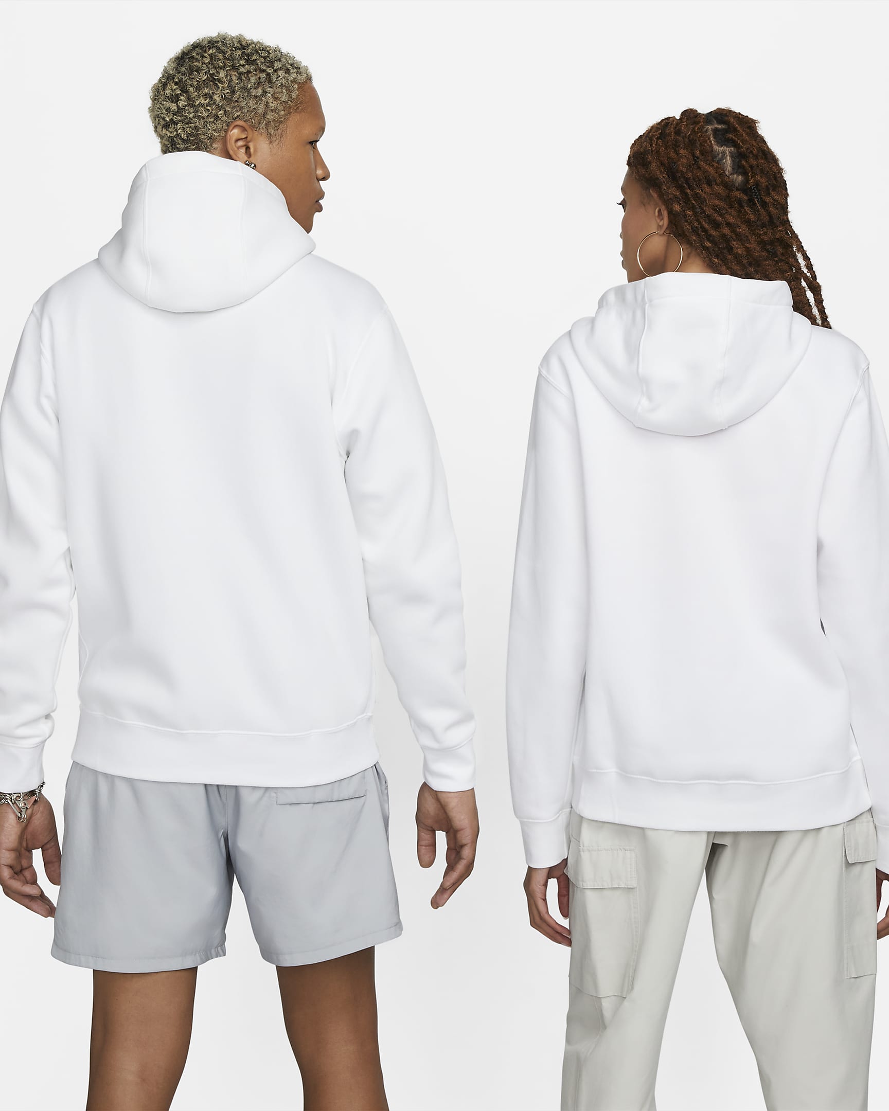 Sweat à capuche et zip Nike Sportswear Club Fleece pour Homme - Blanc/Blanc/Noir