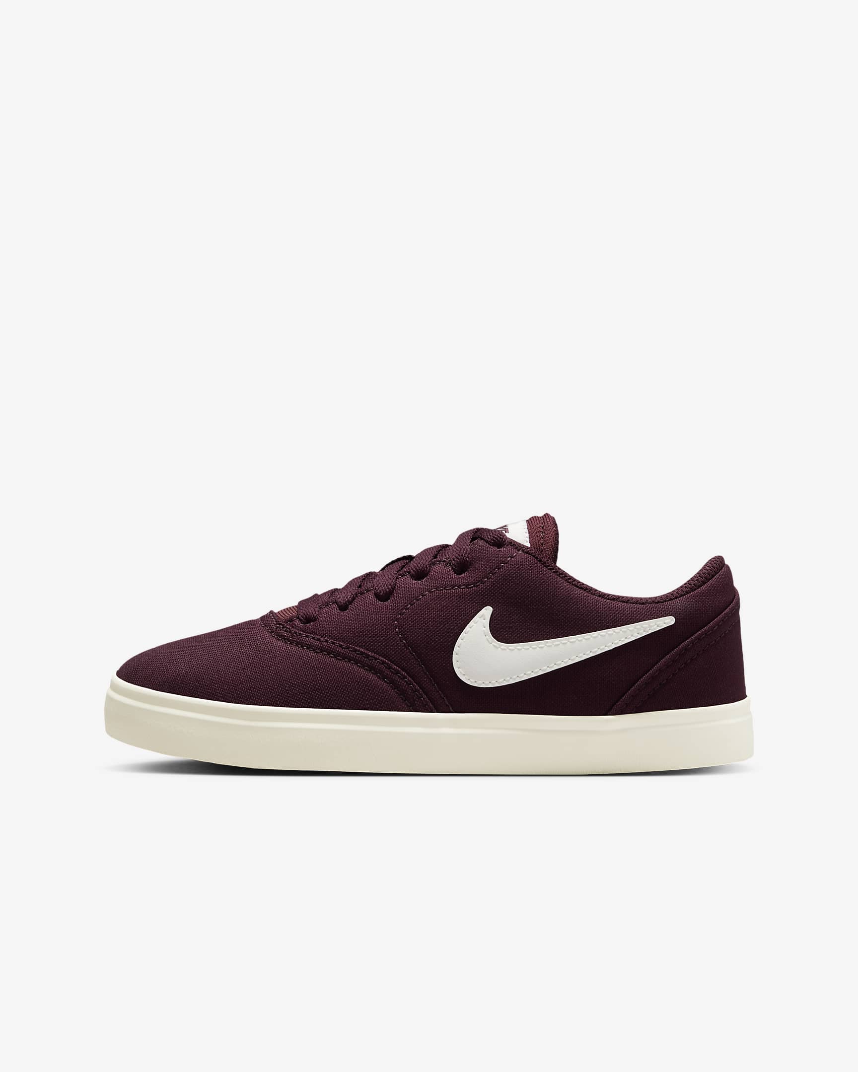 Nike SB Check Canvas Big Kids' Skate Shoes - Burgundy Crush/Sail