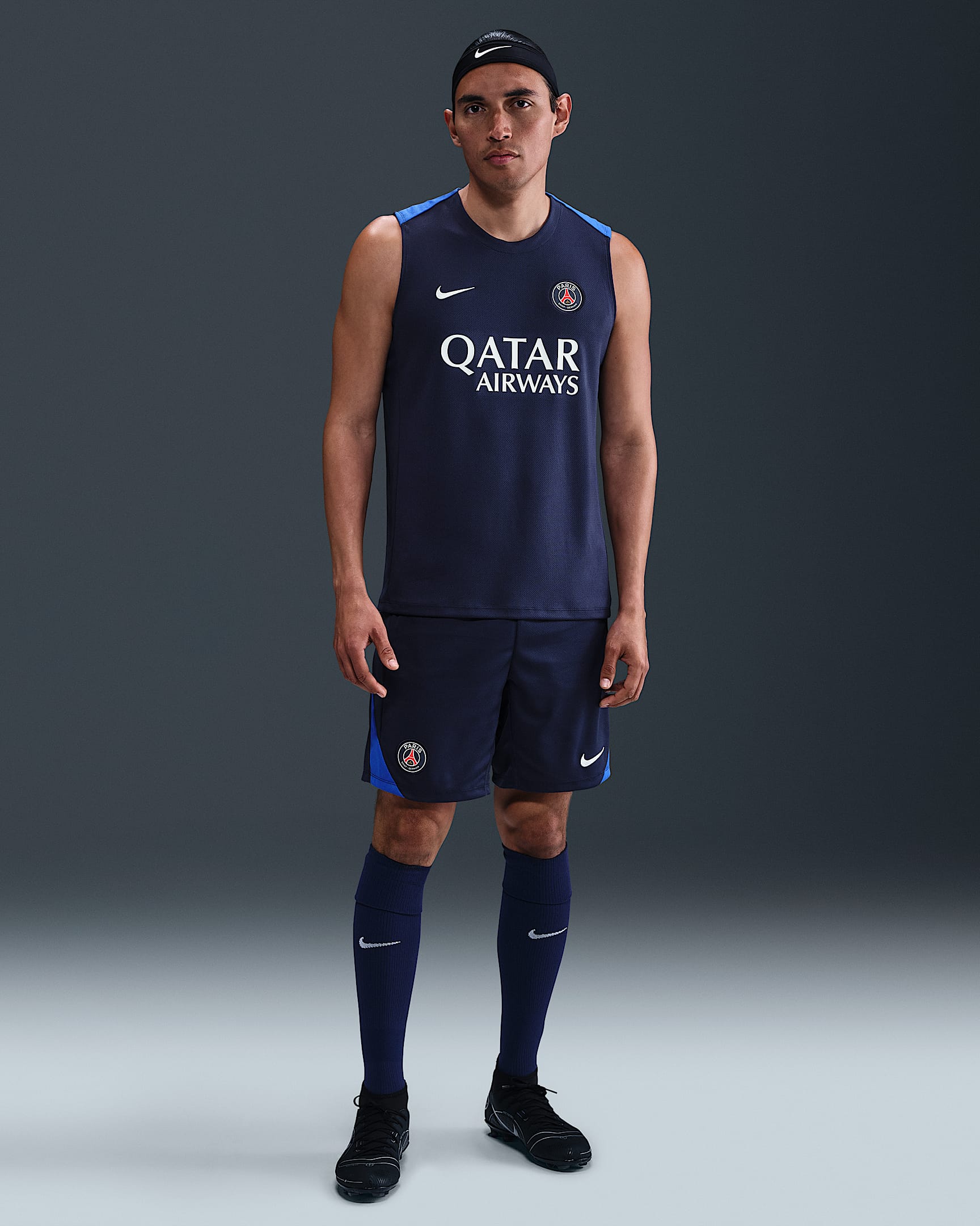 パリ サンジェルマン (PSG) ストライク メンズ ナイキ Dri-FIT サッカー ニット ショートパンツ - ミッドナイトネイビー/ハイパーロイヤル/ホワイト