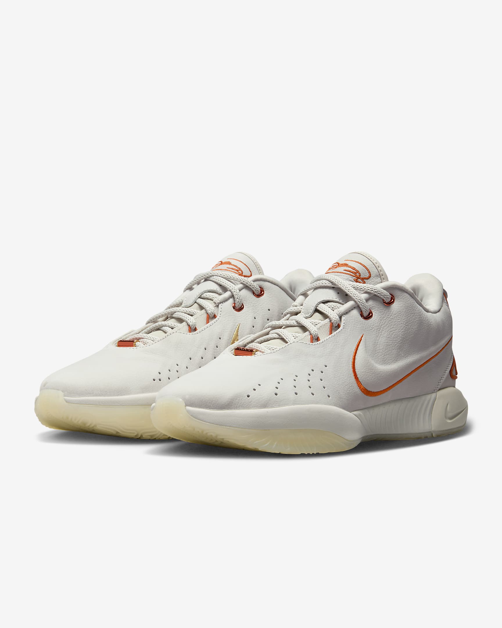 LeBron XXI "Akoya" Basketball Shoes - Light Bone/Coconut Milk/Dark Russet/Campfire Orange