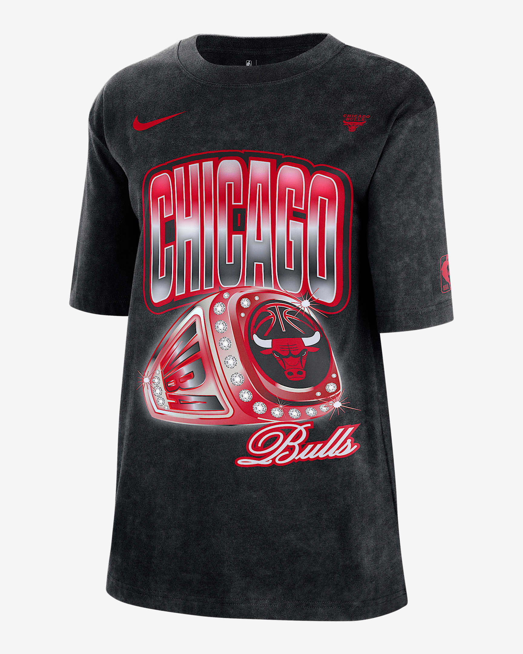 Chicago Bulls Courtside Women's Nike NBA T-Shirt - Black