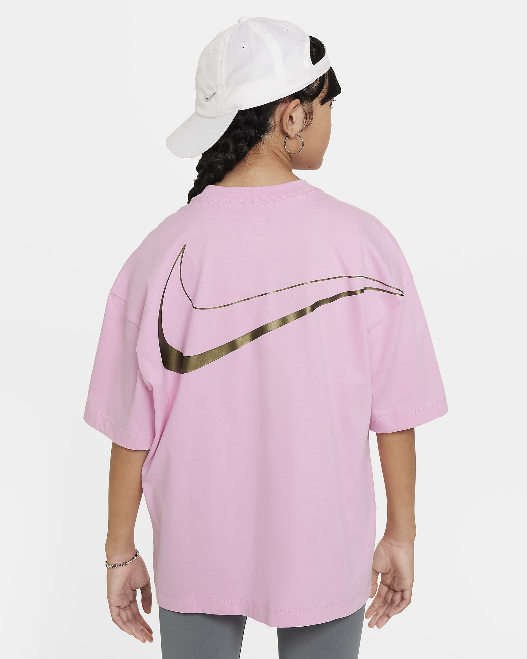 Nike Sportswear Older Kids' (Girls') Oversized T-Shirt - Pink Rise