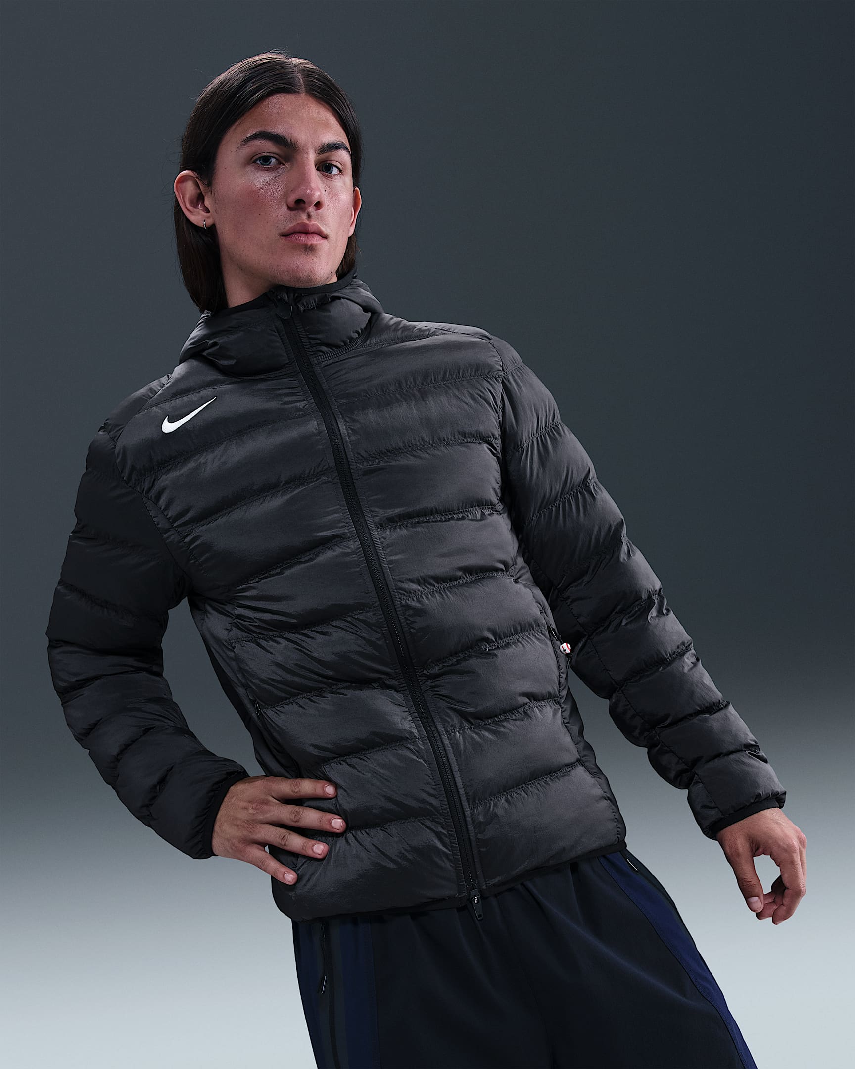 Nike Total 90 Men's Therma-FIT Soccer Puffer Jacket - Black/Sail/Sail