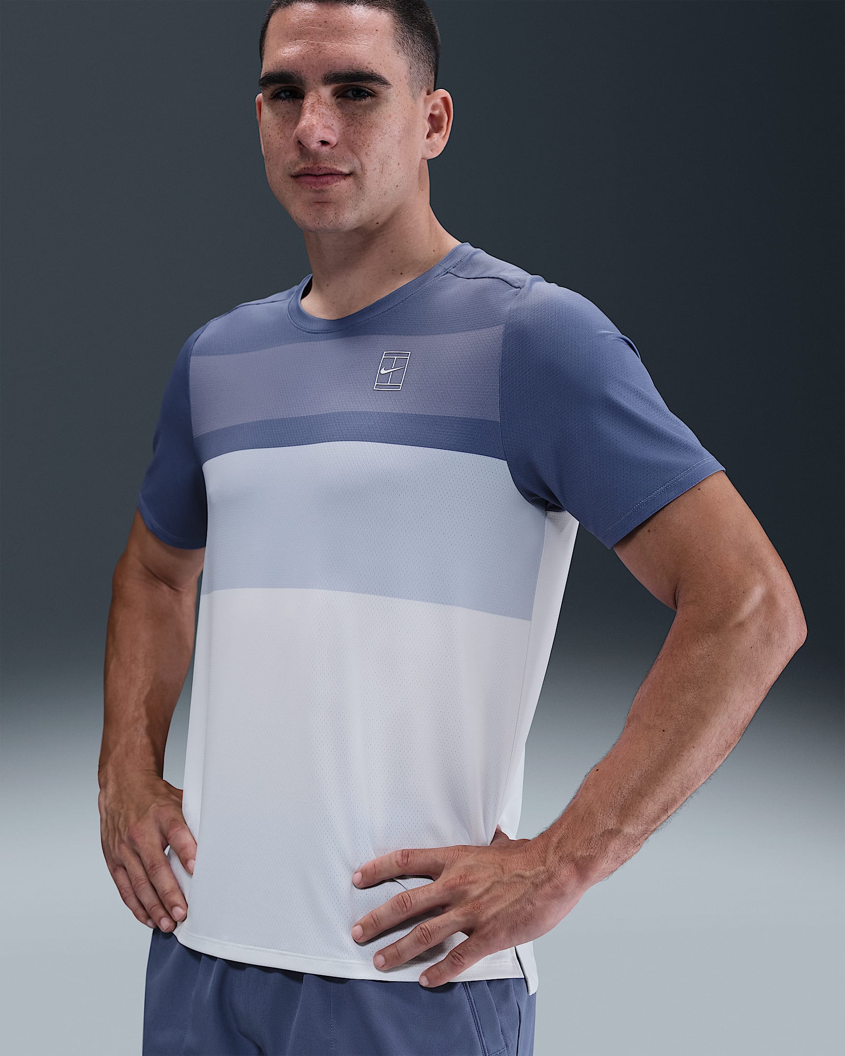 NikeCourt Advantage Men's Tennis Top - World Indigo/White