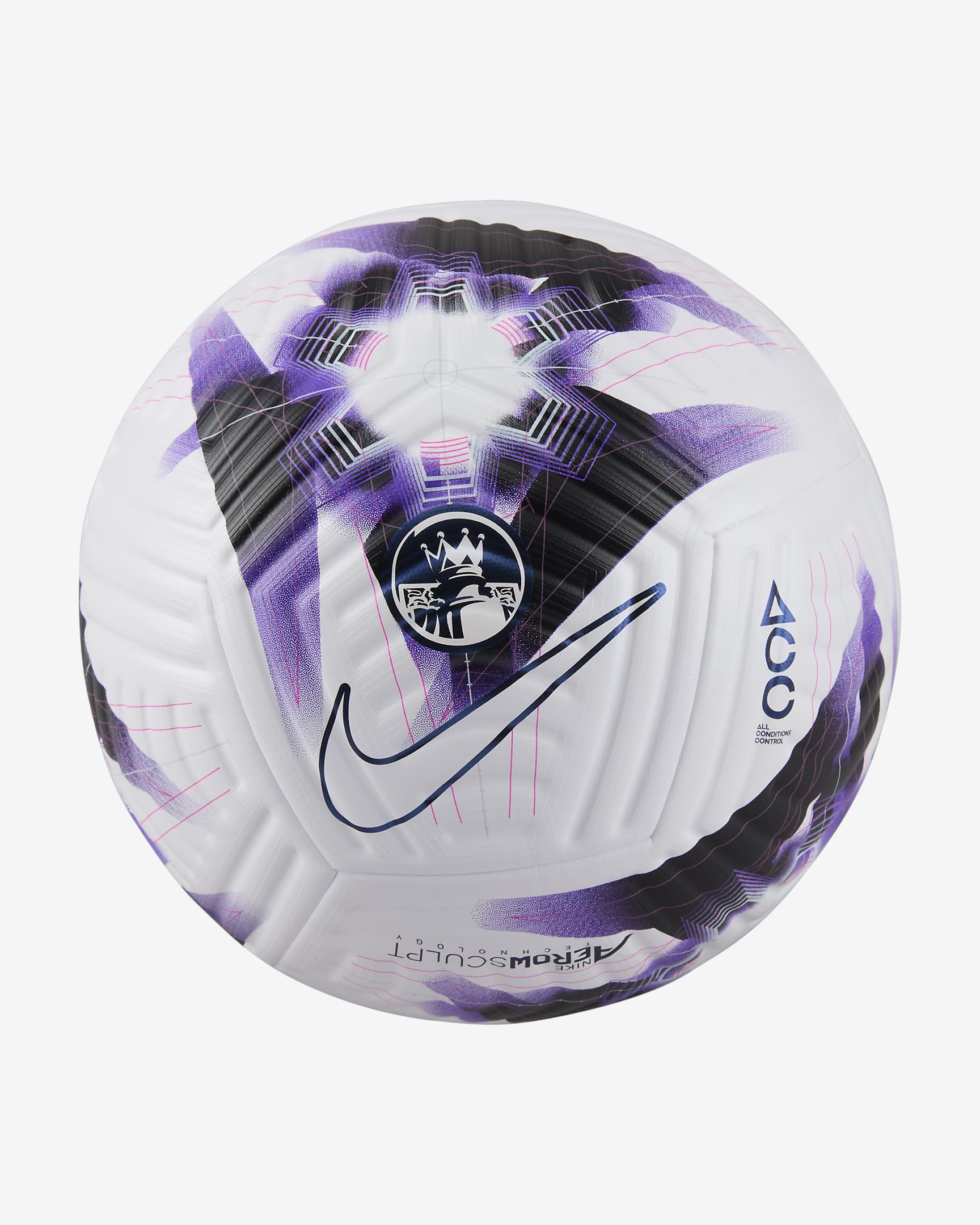 Premier League Flight Soccer Ball - White/Fierce Purple/White