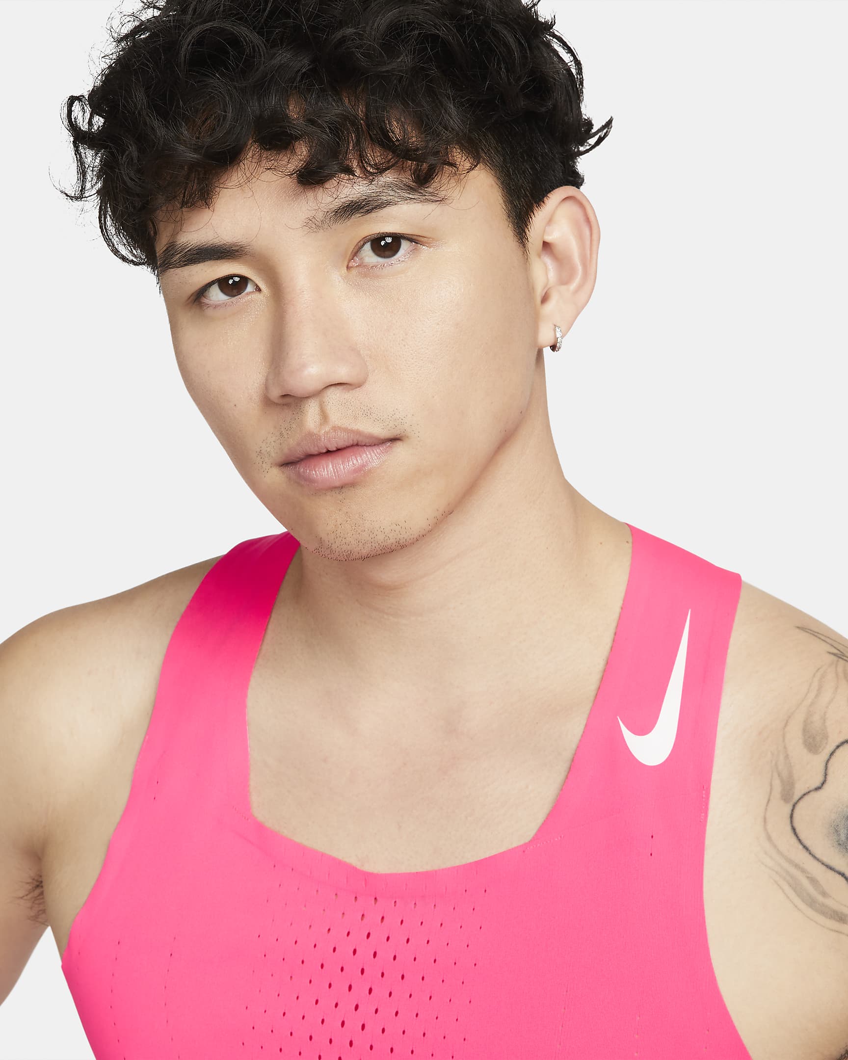 Nike Dri-FIT ADV AeroSwift Men's Racing Vest - Hyper Pink/White