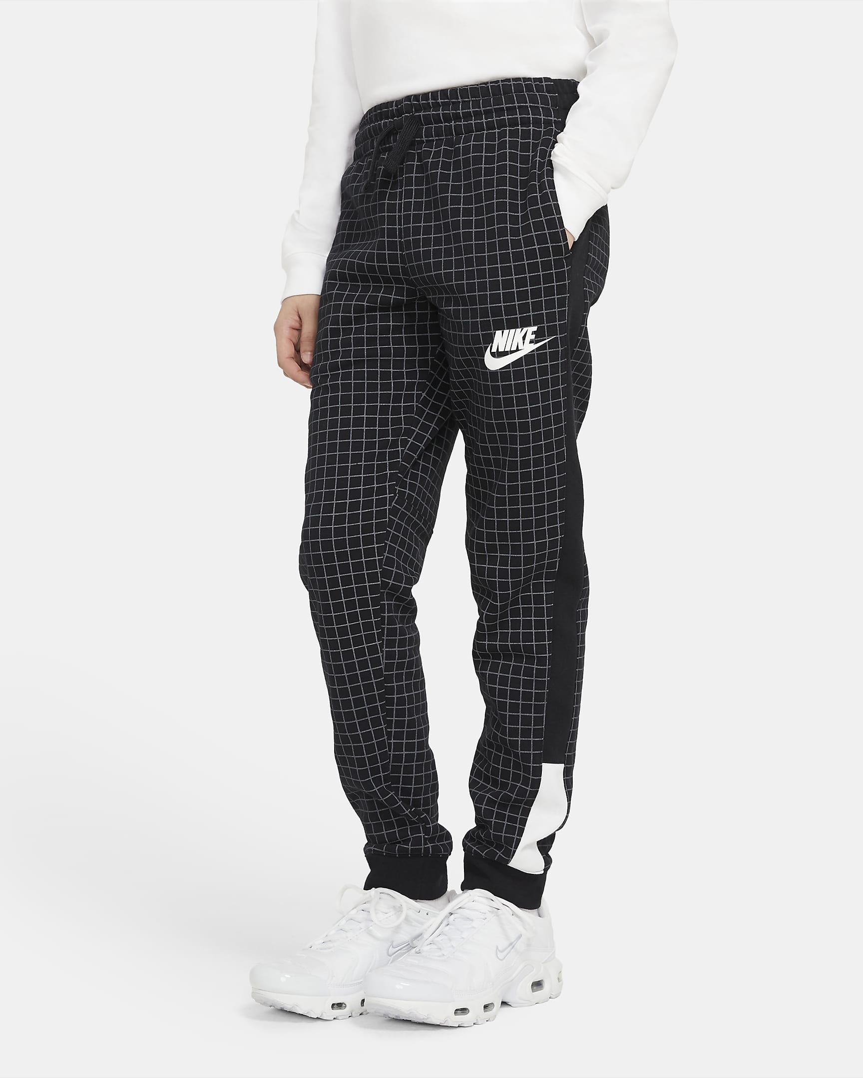 Pantalones de tejido Fleece para niño talla grande Nike Sportswear - Negro/Negro/Blanco