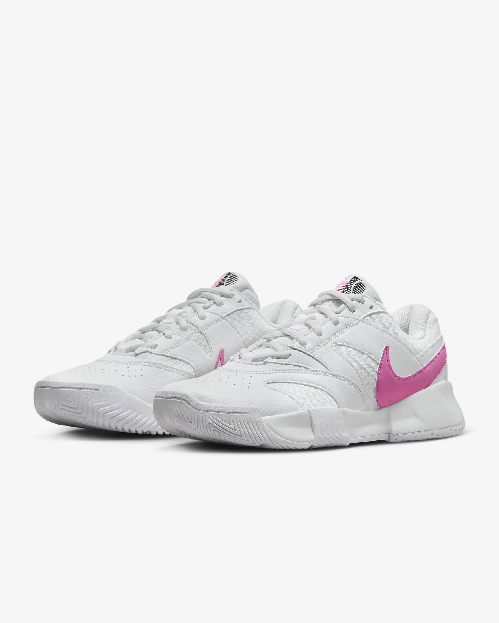 Calzado de tenis para mujer NikeCourt Lite 4 - Blanco/Negro/Rosa alegre