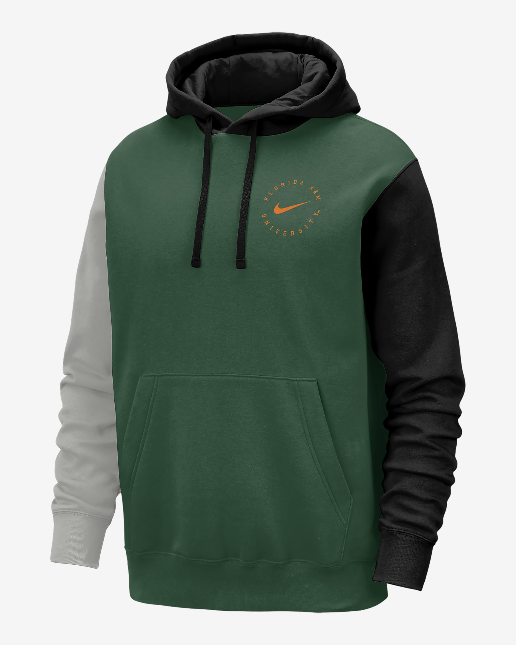 FAMU Club Fleece Men's Nike College Hoodie - Green/Black/Pewter