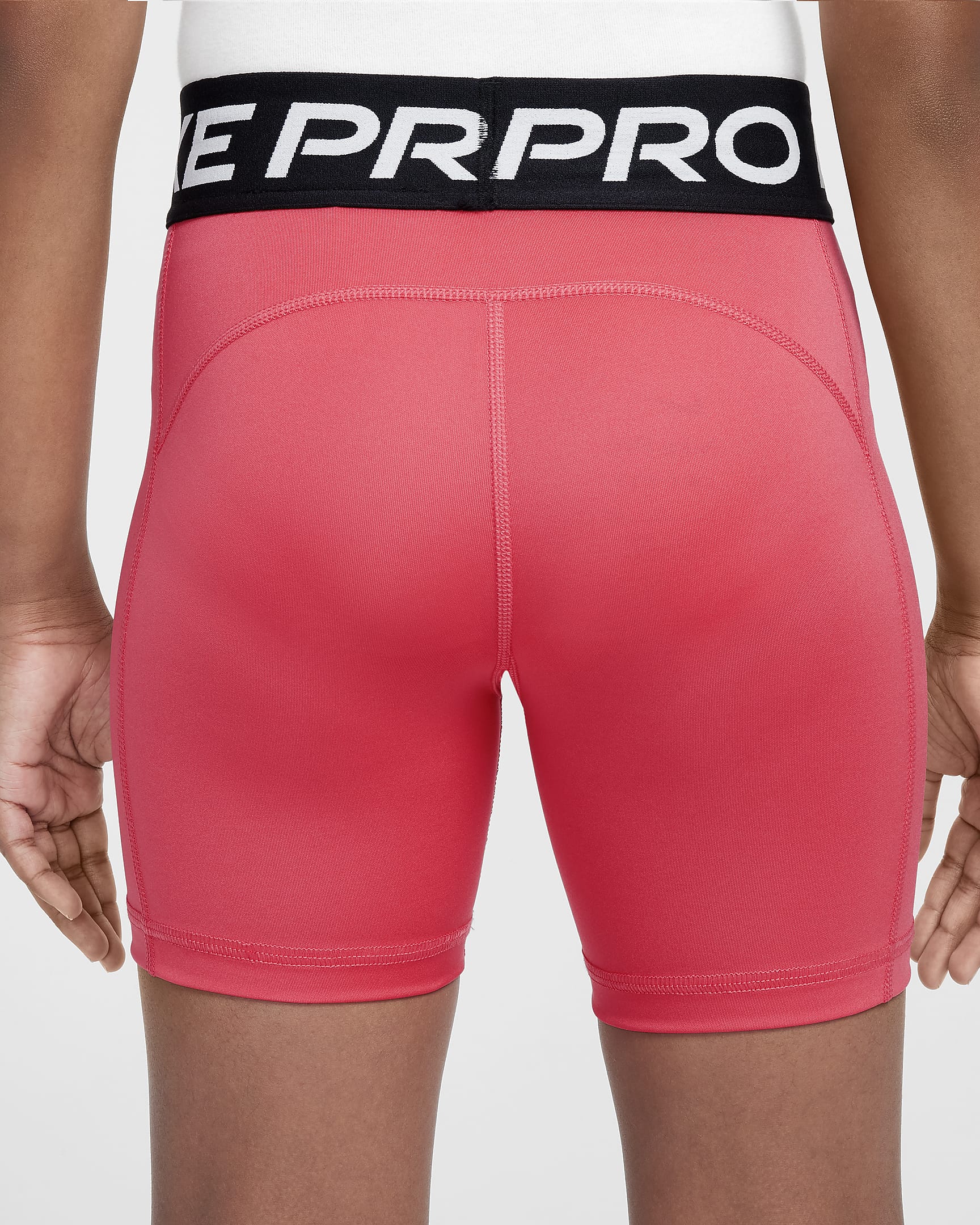 Shorts Dri-FIT de 13 cm para niña talla grande Nike Pro - Rosa margarita/Blanco